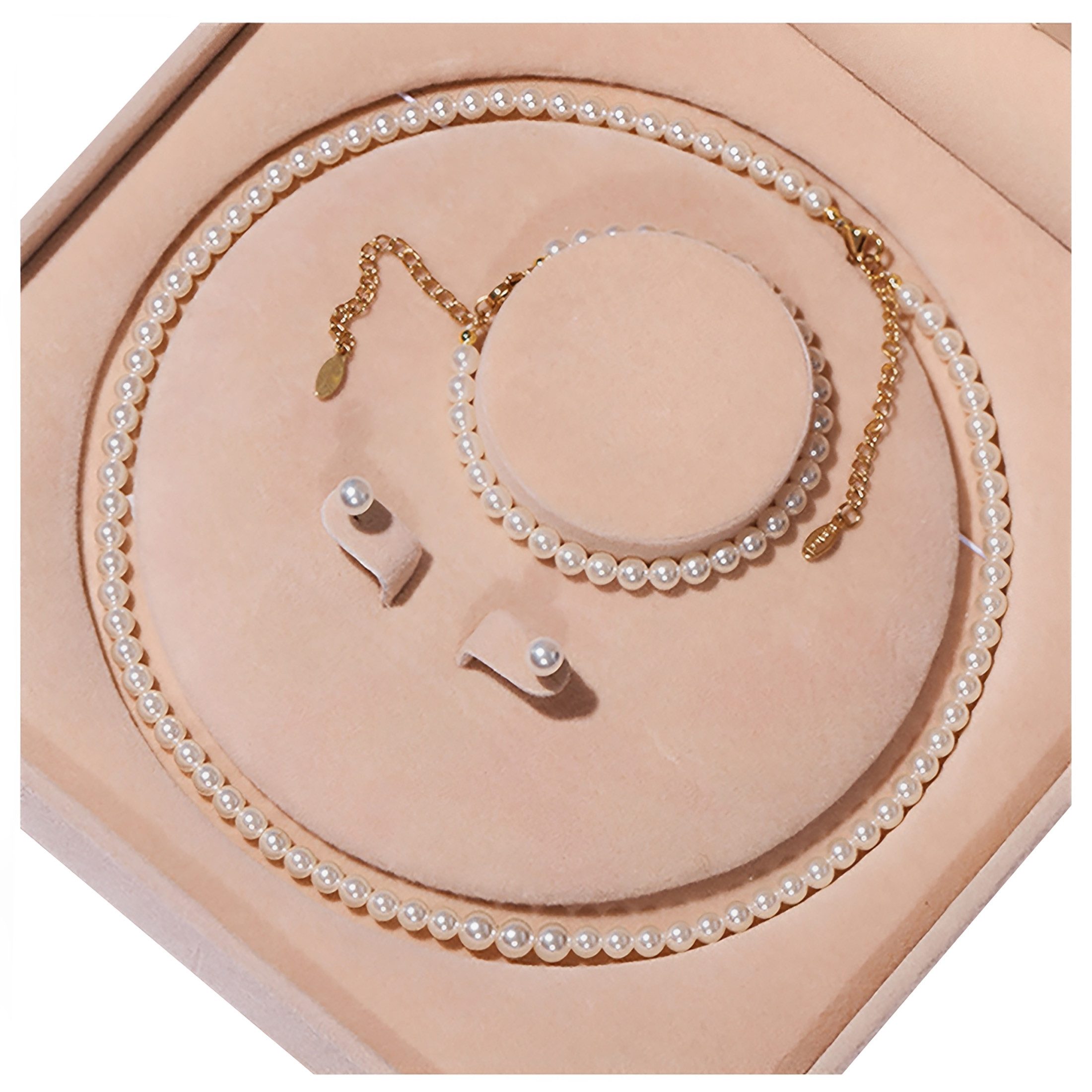 Luckice Perlenketten-Set 4/5mm, 7/8mm, 9/10mm, Perlenketten-Set Sterling Silber Perlenkette (halskette silber 925, Choker Perle Halskette Set für Frauen Mädchen Dekorationen), Halskette, Armband, Ohrringe Set,Weihnachtsgeschenk,Neujahrsgeschenk