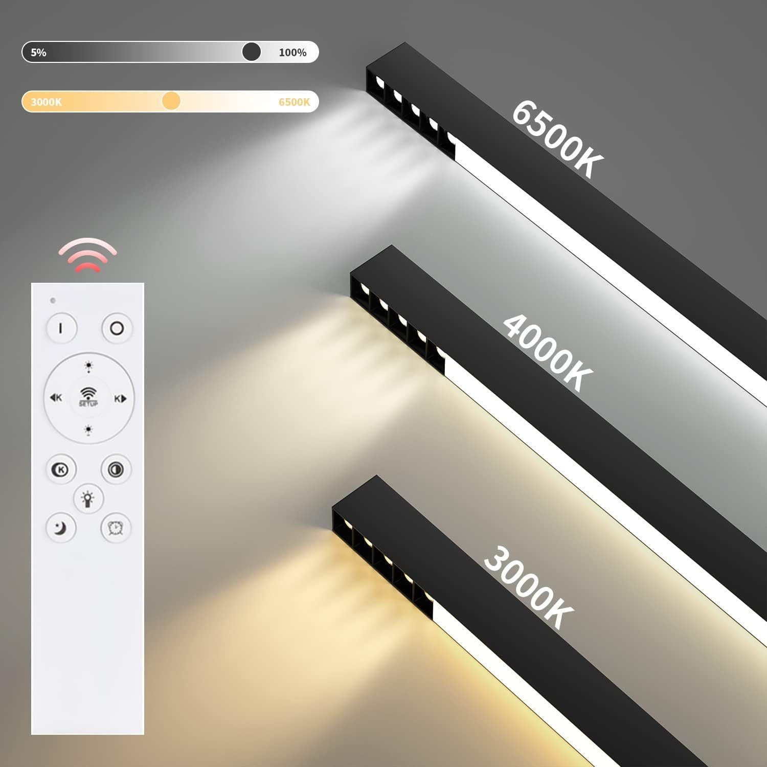 Nettlife Deckenleuchte Schwarz Modern LED Deckenlampe 107/80CM Lang Decke D günstig online kaufen