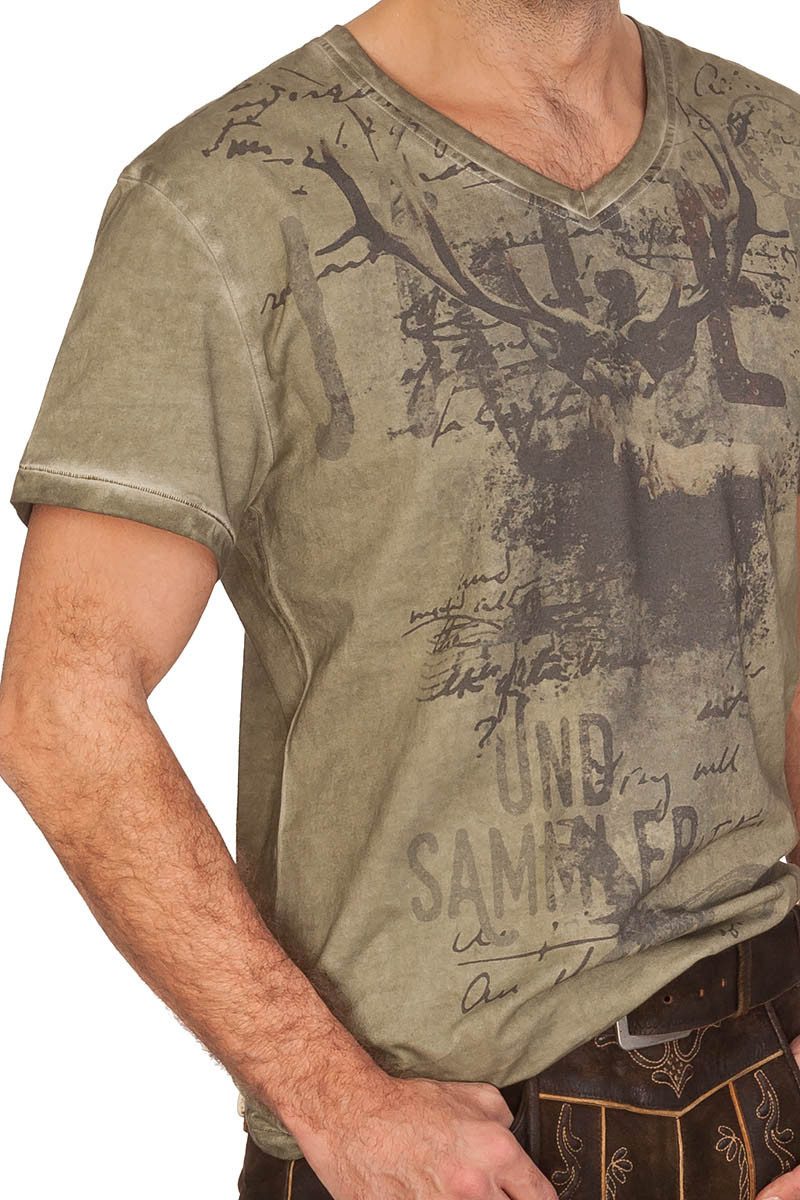 KRÜGER BUAM Trachtenshirt Trachtenshirt Herren - PIRSCH - oliv