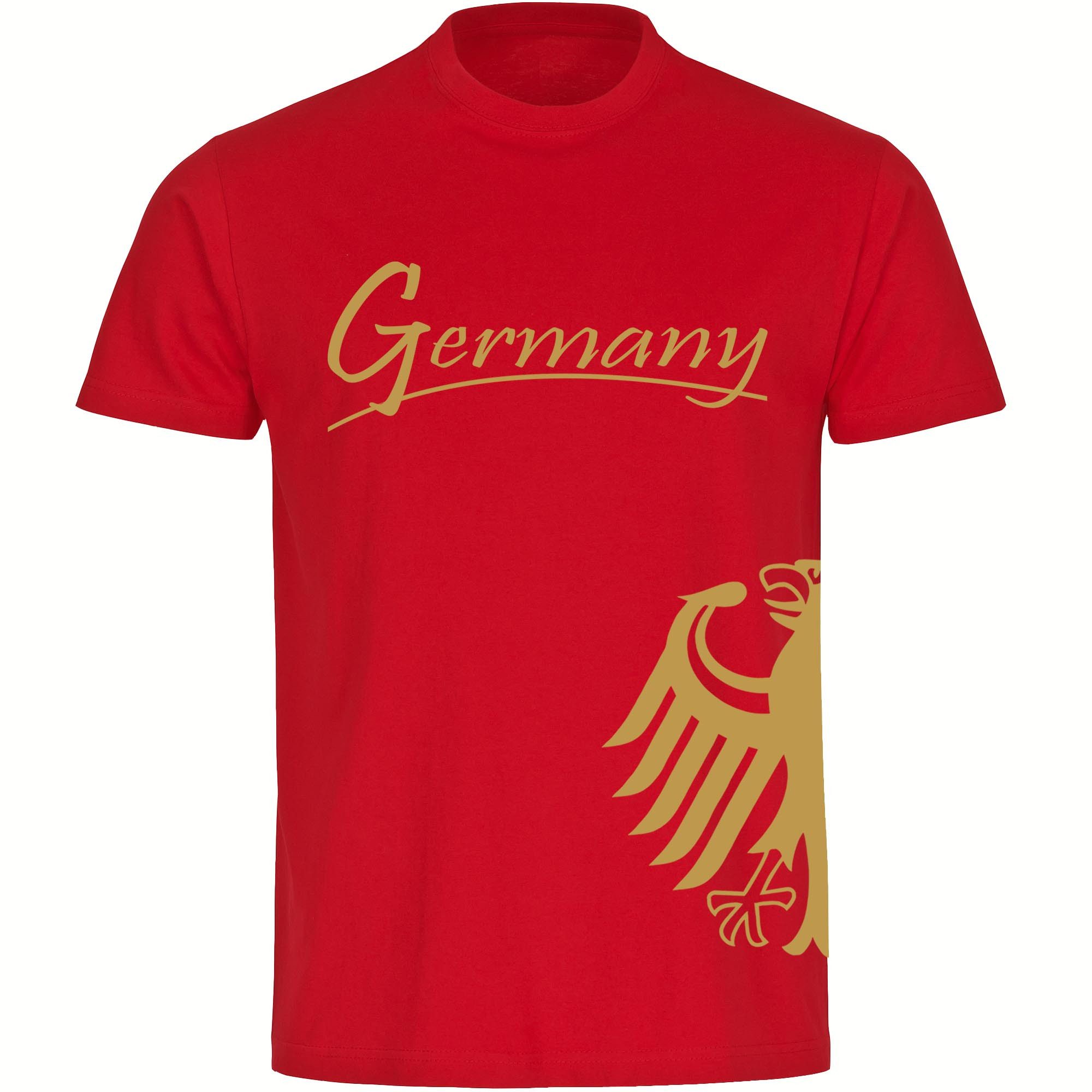 multifanshop T-Shirt Kinder Germany - Adler seitlich Gold - Boy Girl