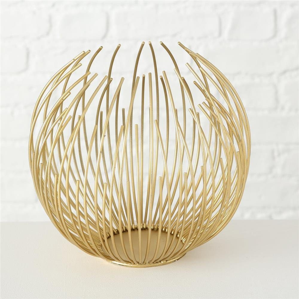 BOLTZE Windlicht Cylon, Goldene Eisenstäbe, mit Kerze, Skandinavisches Design