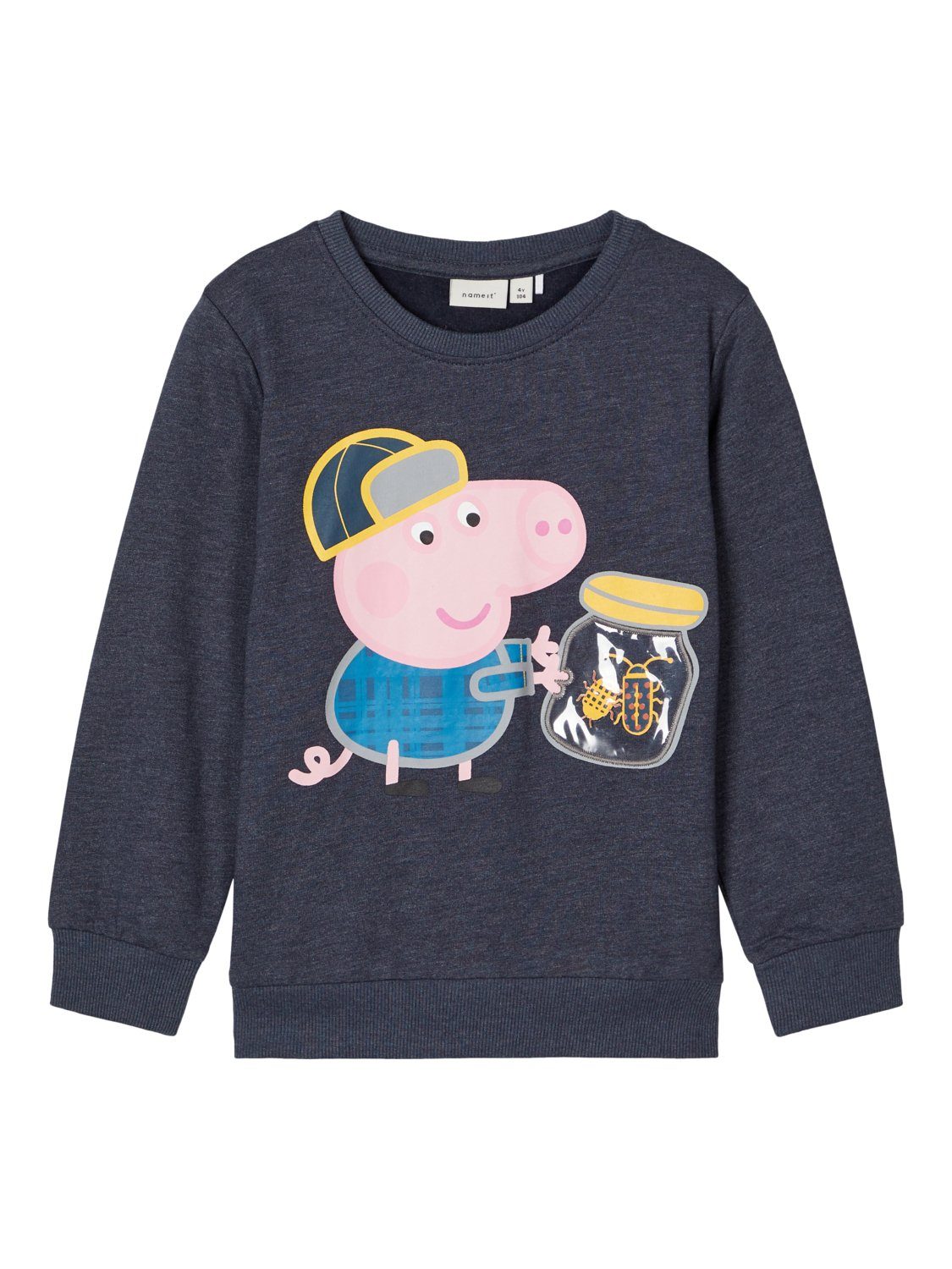 Rundhalspullover Name It Jungen Sweatshirt "Schorsch Pig" in blau