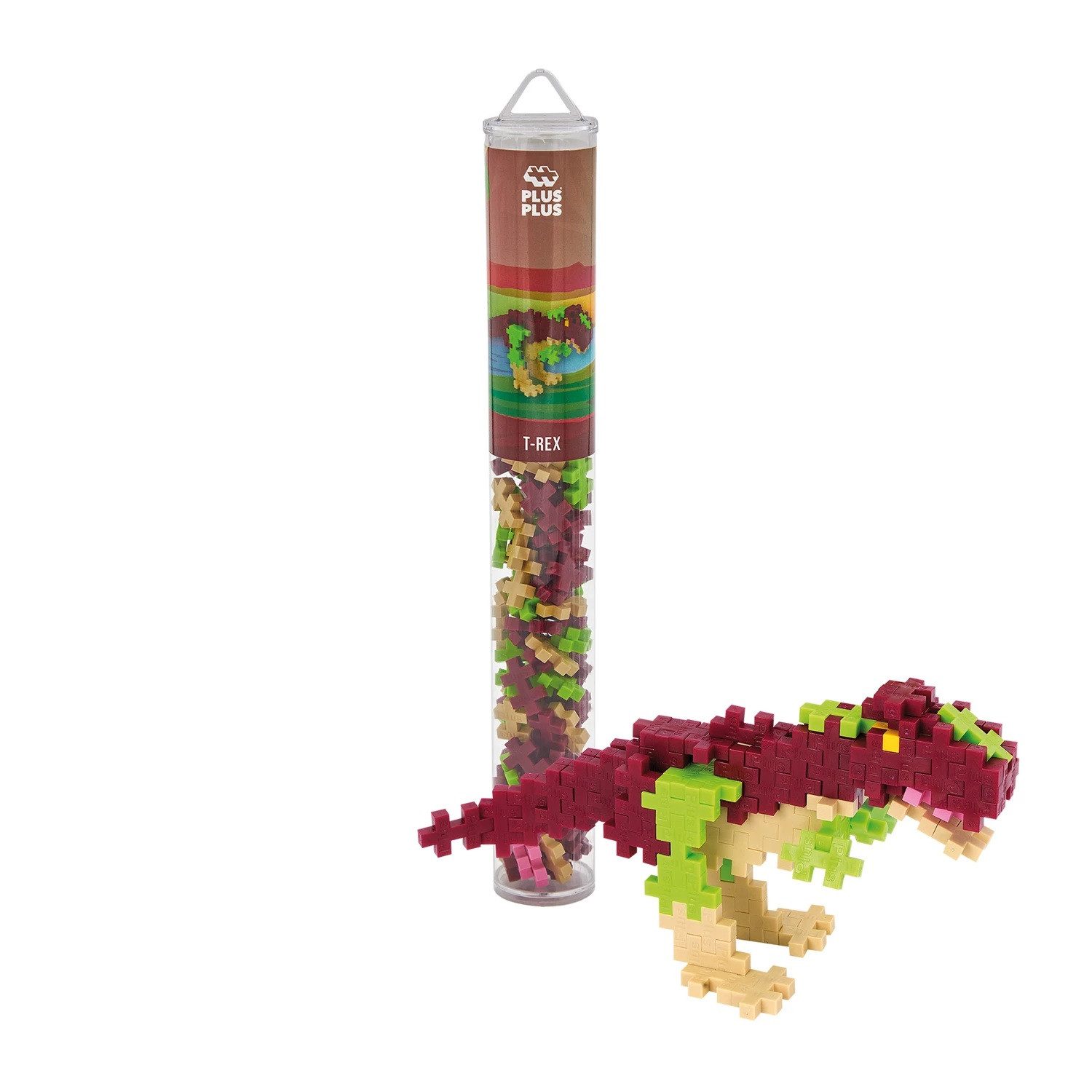 PLUS-PLUS Geniales Konstruktionsspielzeug, Kreativ-Bausteine Tube, T-Rex Spielbausteine, (100 St)