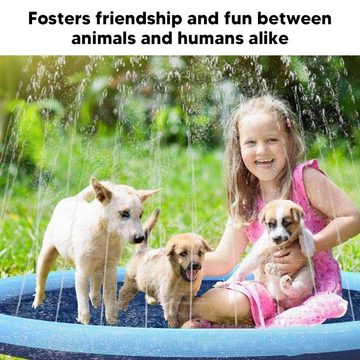 UE Stock Hundepool Wasserspielmatte Splash Pad Pool mit Wasserfontänen für Hunde