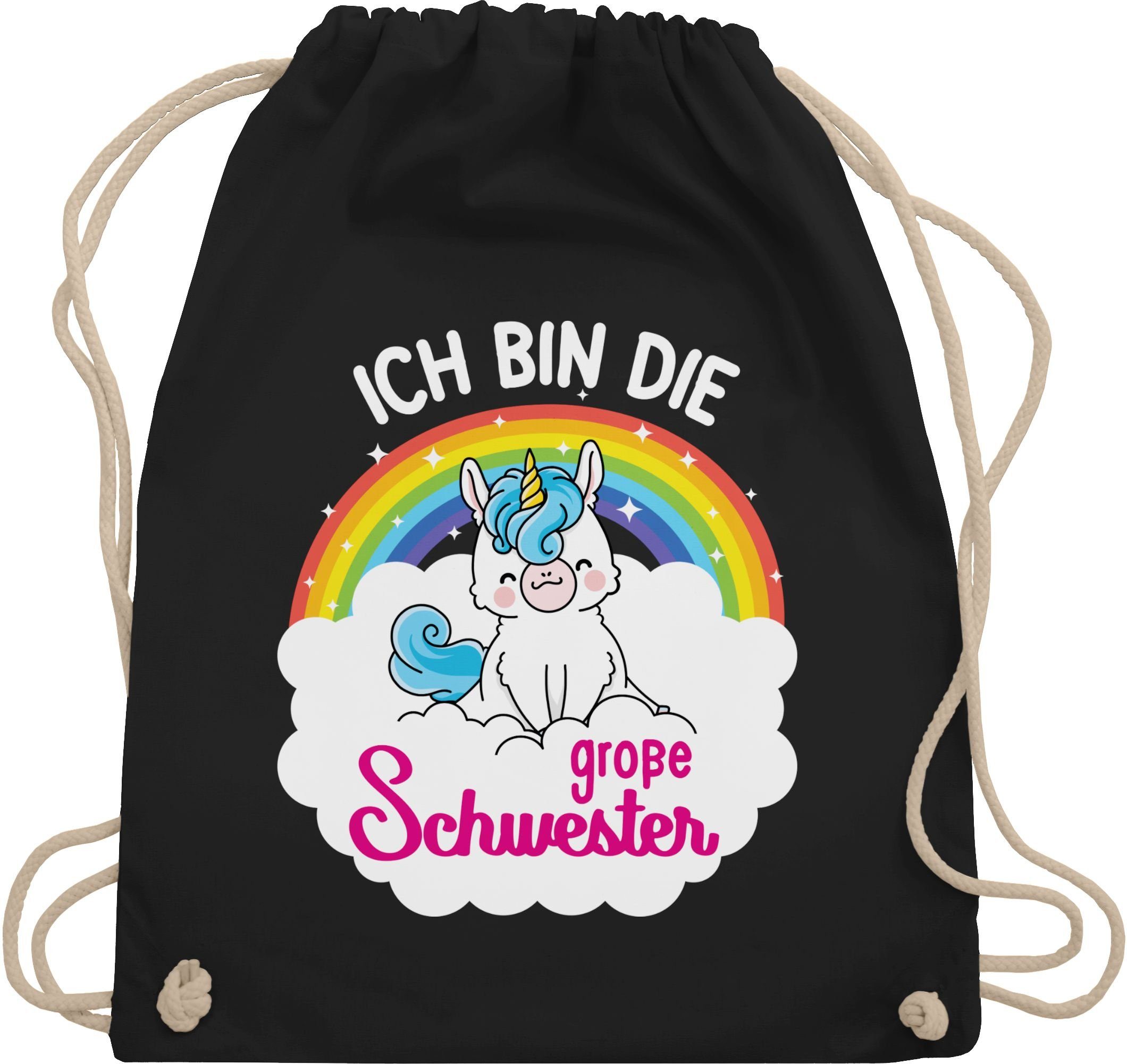Turnbeutel Ich bin die große Schwester - Einhorn
