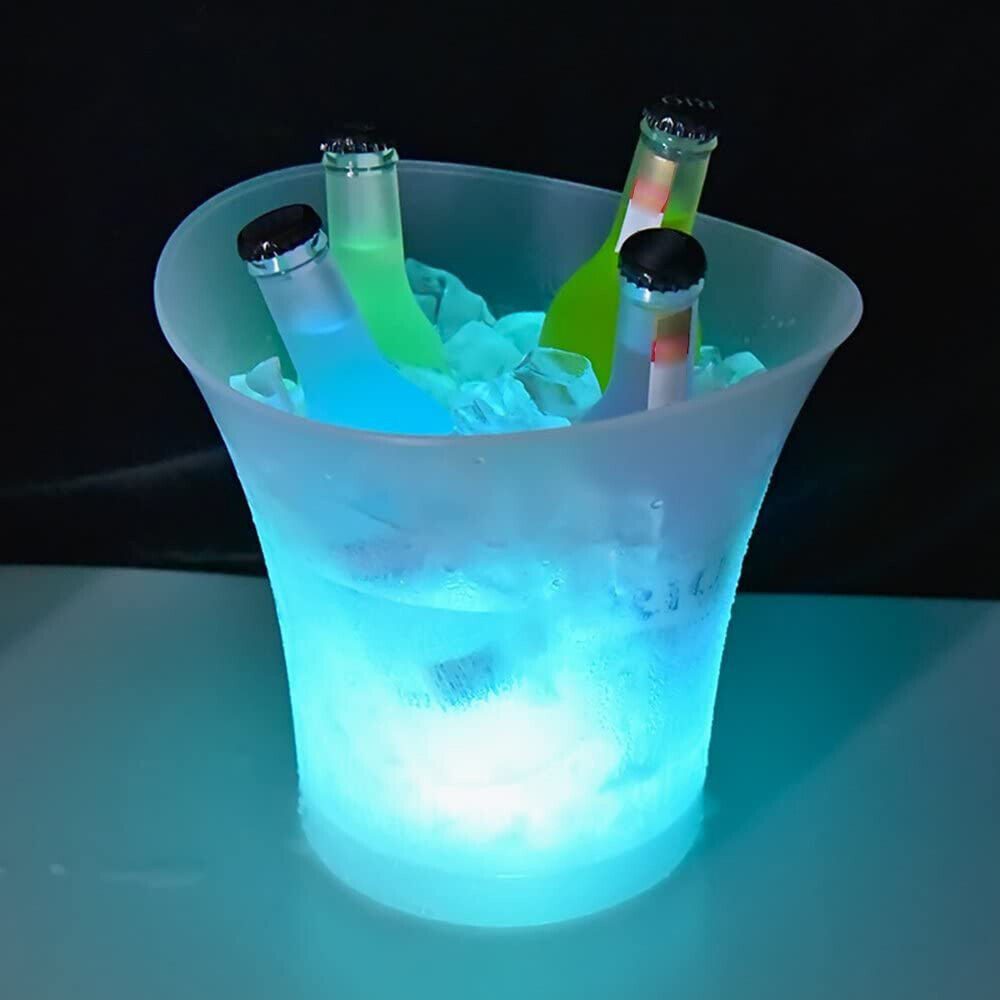 Smad Outdoor-Flaschenkühler DIB-5ATYK-1, 5L LED glühende Eiskübel 7 Farbe ändern Wein Getränke Bar Party