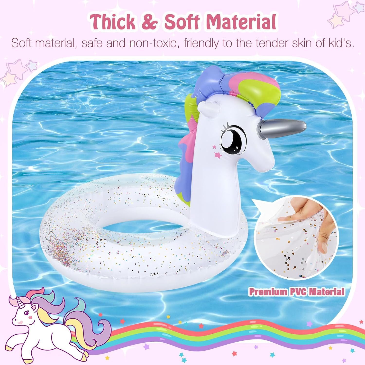 FELIXLEO Aufblasbares Bällebad Aufblasbarer Schwimmring Cartoon PVC Kinder Pool Strand Sommer Spaß.