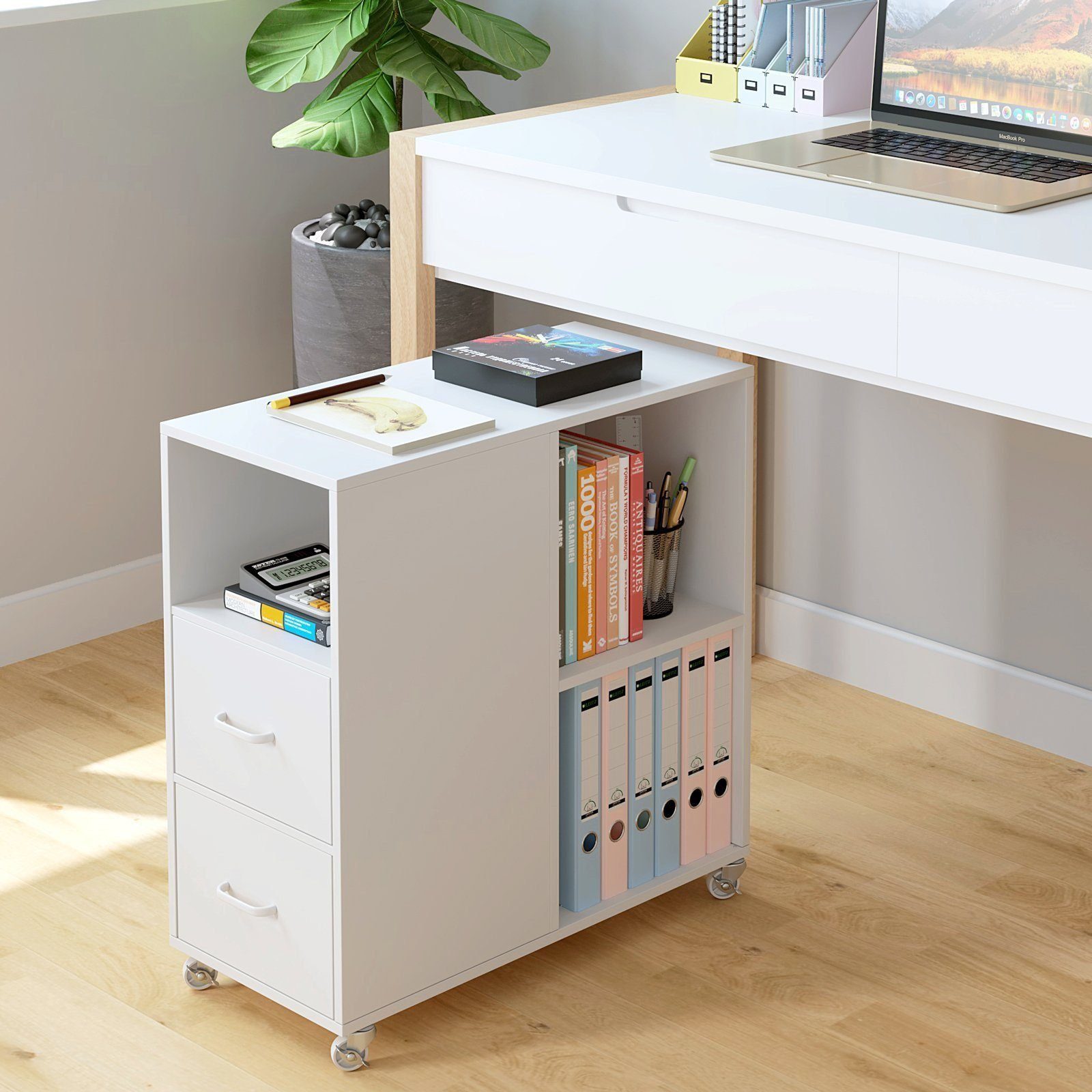 HOMECHO Rollwagen, Rollcontainer mit Schubladen auf Rollen