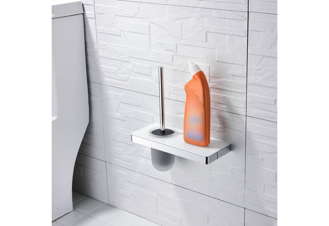 Thumbnail - Bernstein WC-Reinigungsbürste G505, aus Edelstahl / mit Ablage aus Glas - Farbe wählbar