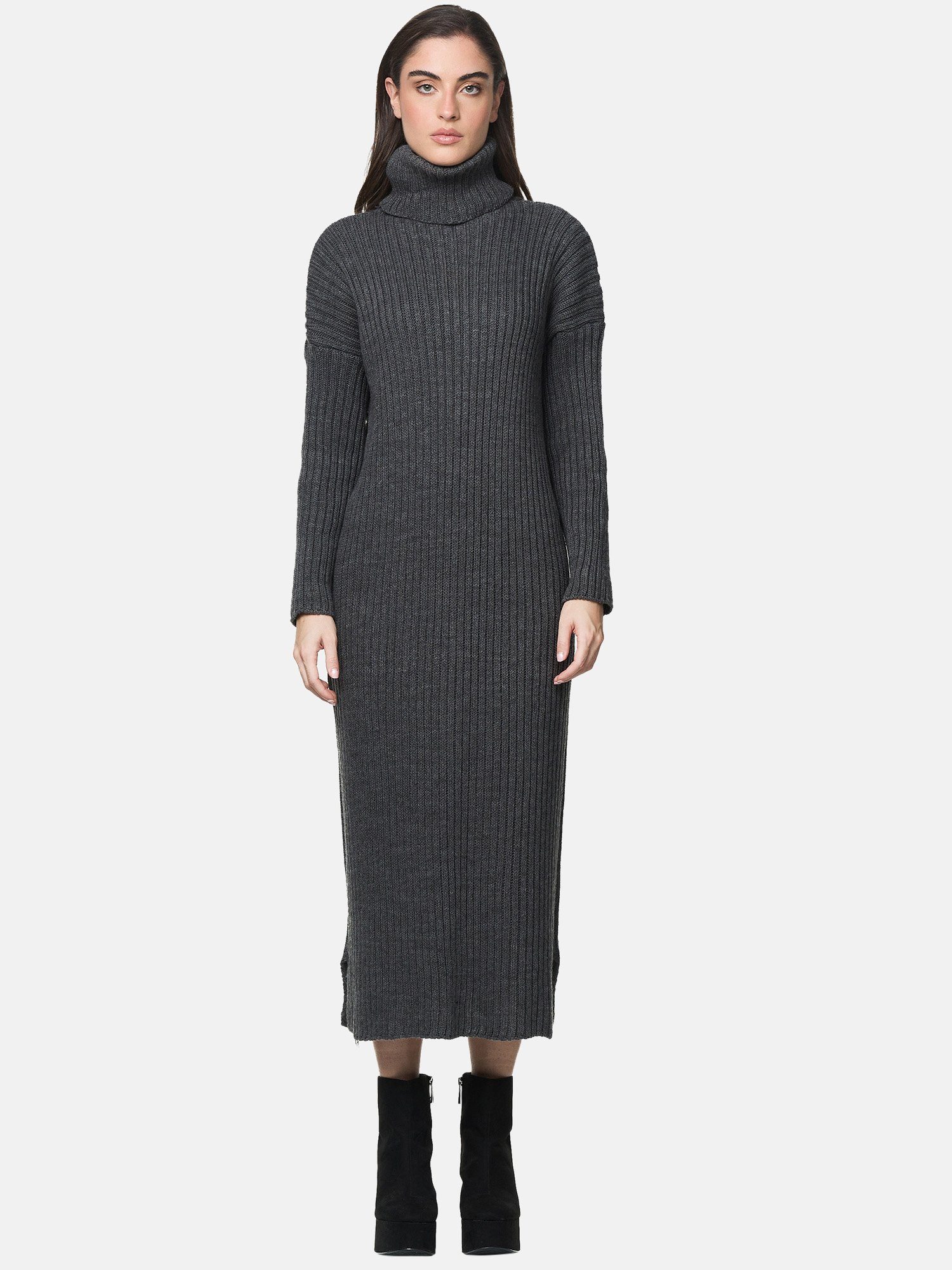 Elara Strickkleid Elara Damen Strickkleid Rollkragen günstig online kaufen