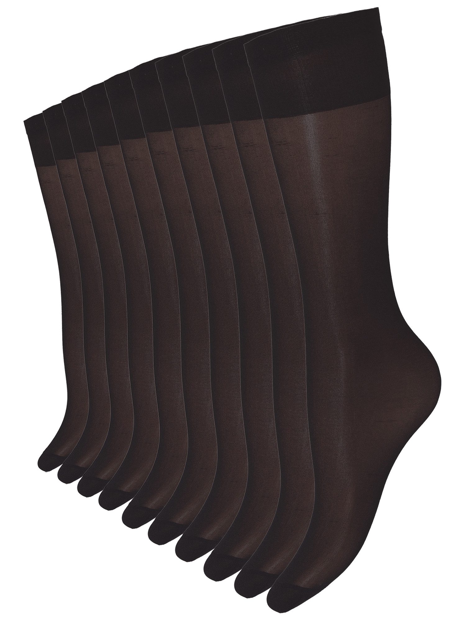 Yenita® Feinkniestrümpfe Kniestrümpfe (10-Paar) in blickdichter matter Optik