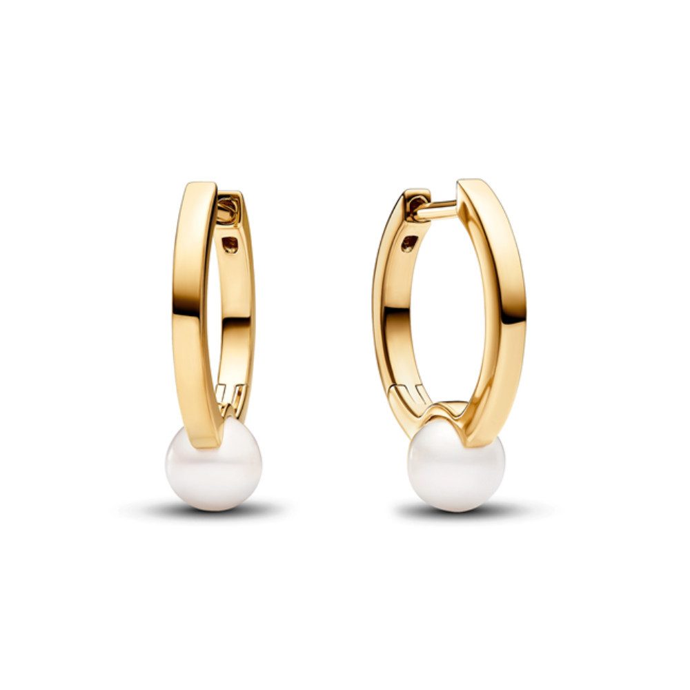 Pandora Paar Creolen 263170C01, Creolen mit Perlenanhänger Gold
