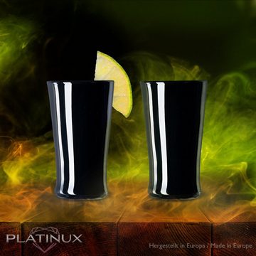 PLATINUX Schnapsglas Schwarze Shotgläser, Glas, Pinnchen Wodkagläser Schnapsglas Tequilagläser 20ml (max. 30ml)