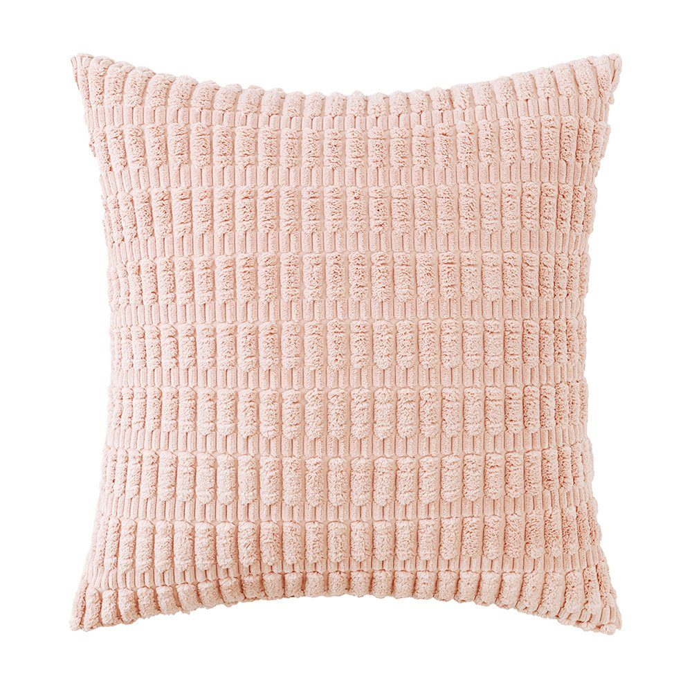 Kissenbezug 45* 45cm, Plüsch, für Wohnräume Schlafzimmer Sofa Deko, Rosnek (1 Stück) Pink