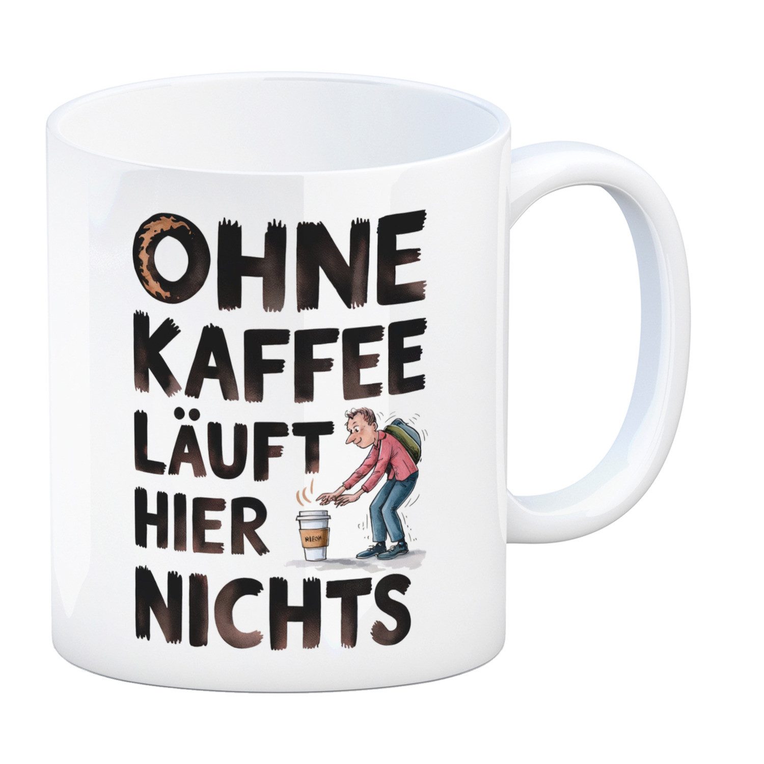 Tasse Ohne Kaffee läuft hier nichts Kaffeebecher