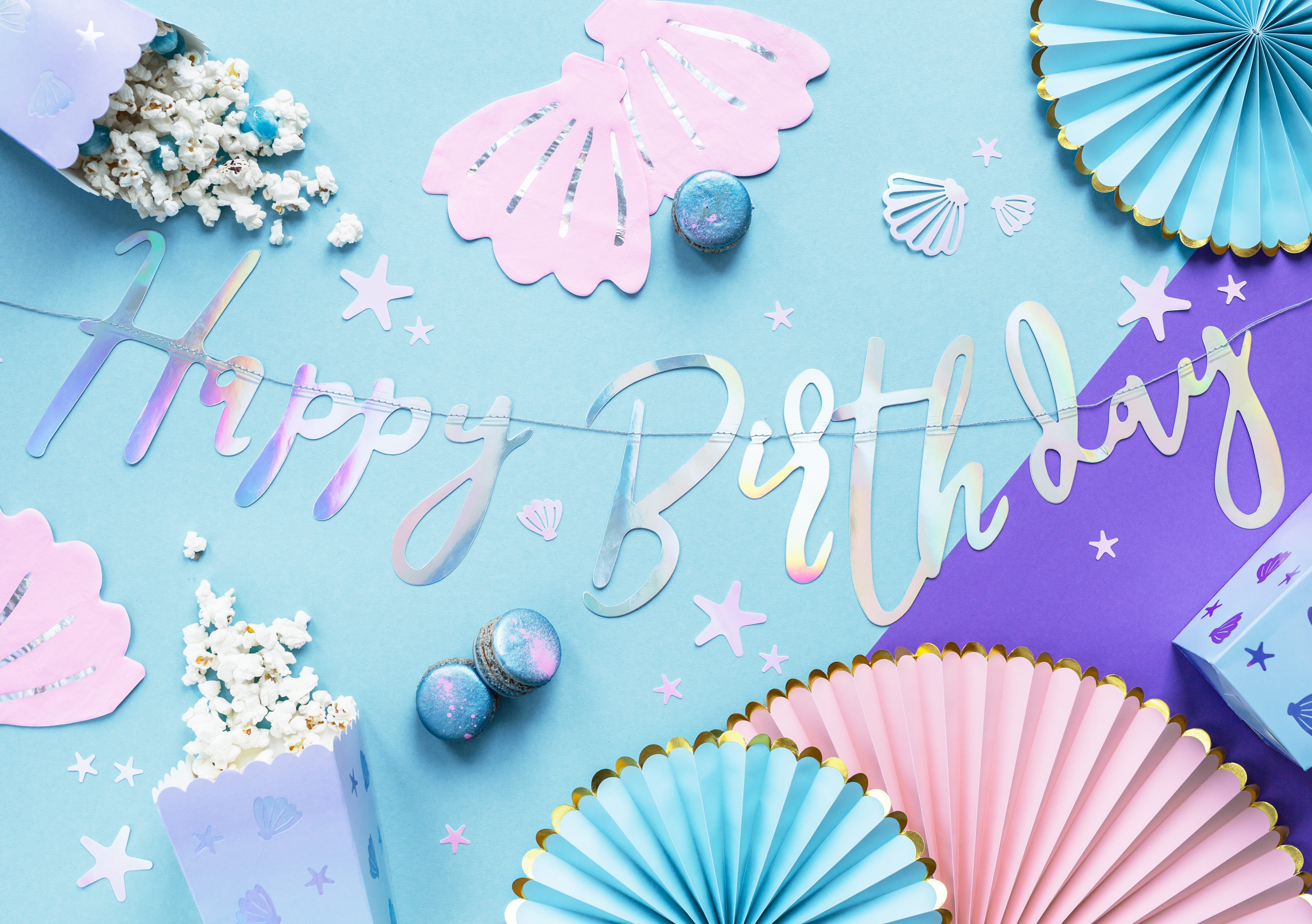 partydeco Hängedekoration Banner 'Happy Birthday' irisierend, 16.5x62cm