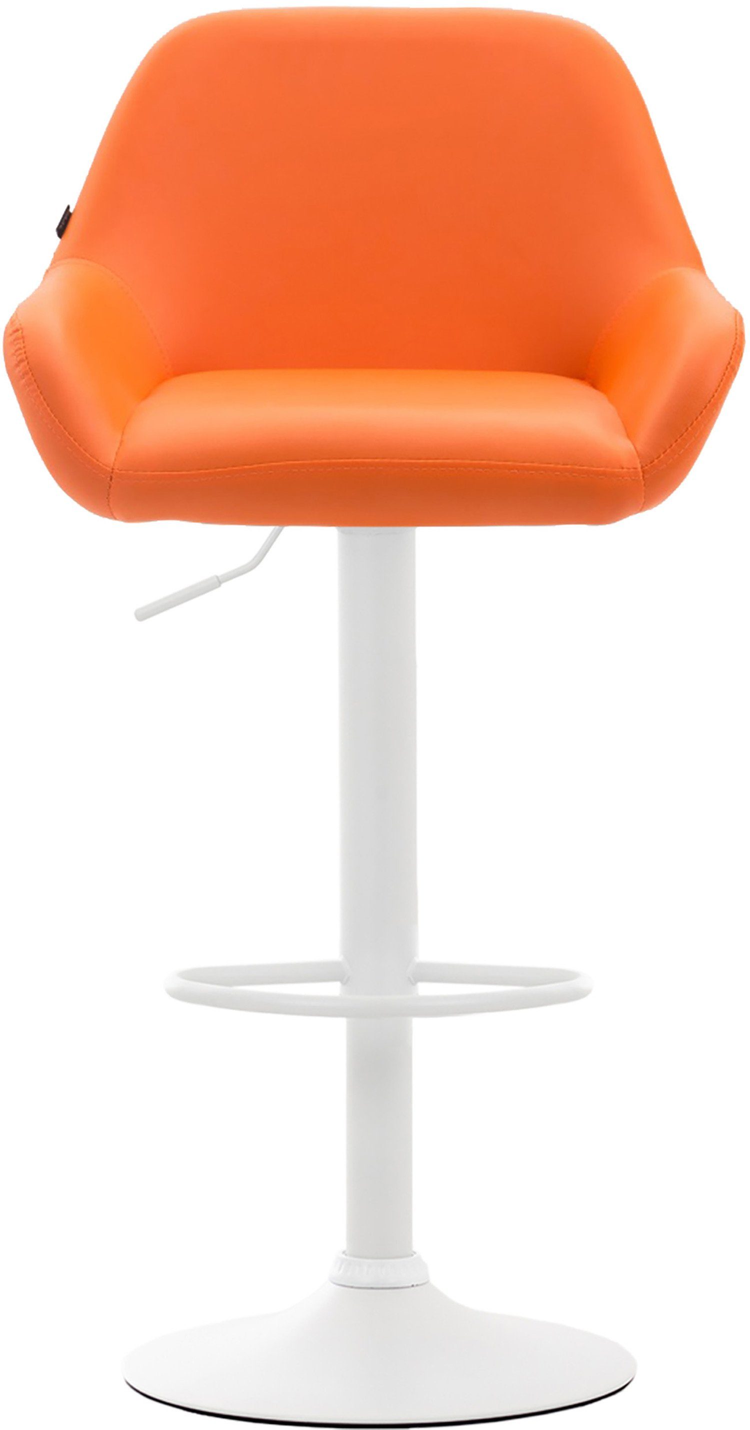 Fußstütze Bragnum 360° Kunstleder für drehbar), Barhocker Metall Sitzfläche: - (Barstuhl und Orange Sitzfläche Küche Hocker mit bequemer weiß - angenehmer Gestell TPFLiving Rückenlehne Theke &