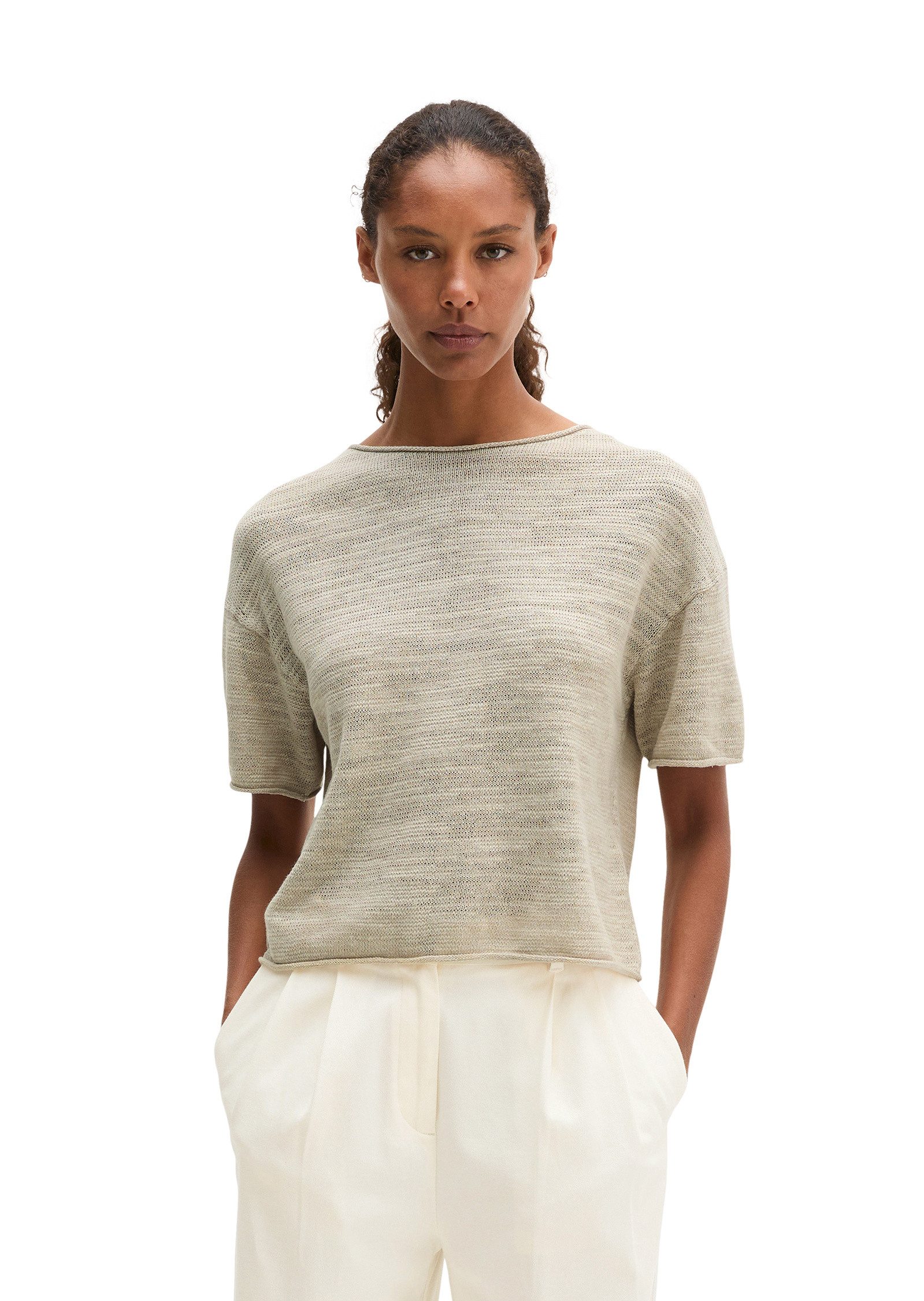 Marc O'Polo Strickpullover aus Leinen-Baumwolle-Mix