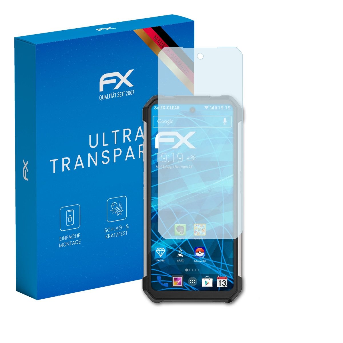 atFoliX Schutzfolie Displayschutz für Unihertz Tank 2 Pro, (3 Folien), Ultraklar und hartbeschichtet