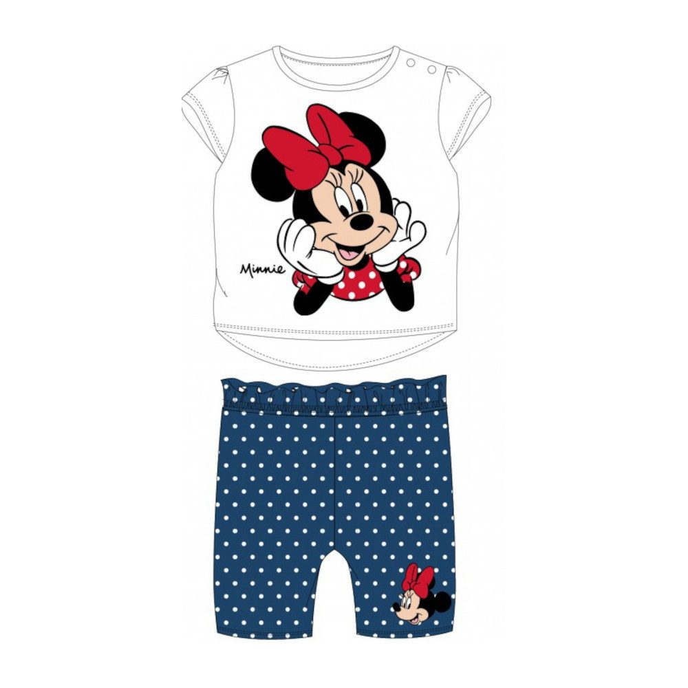 Disney Baby Shirt & Hose Babymode Set: Minnie Mouse Shirt & kurze Hose, Größen 62-86 (Set, 2-tlg)