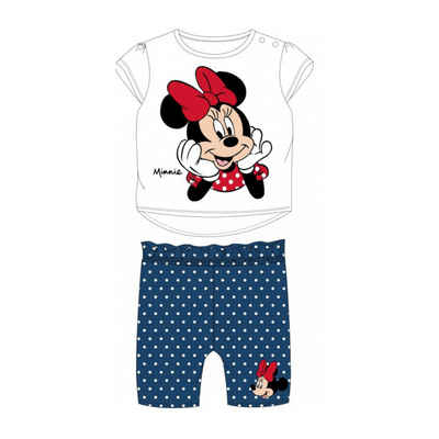 Disney Baby Shirt & Hose Babymode Set: Minnie Mouse Shirt & kurze Hose, Größen 62-86 (Set, 2-tlg)