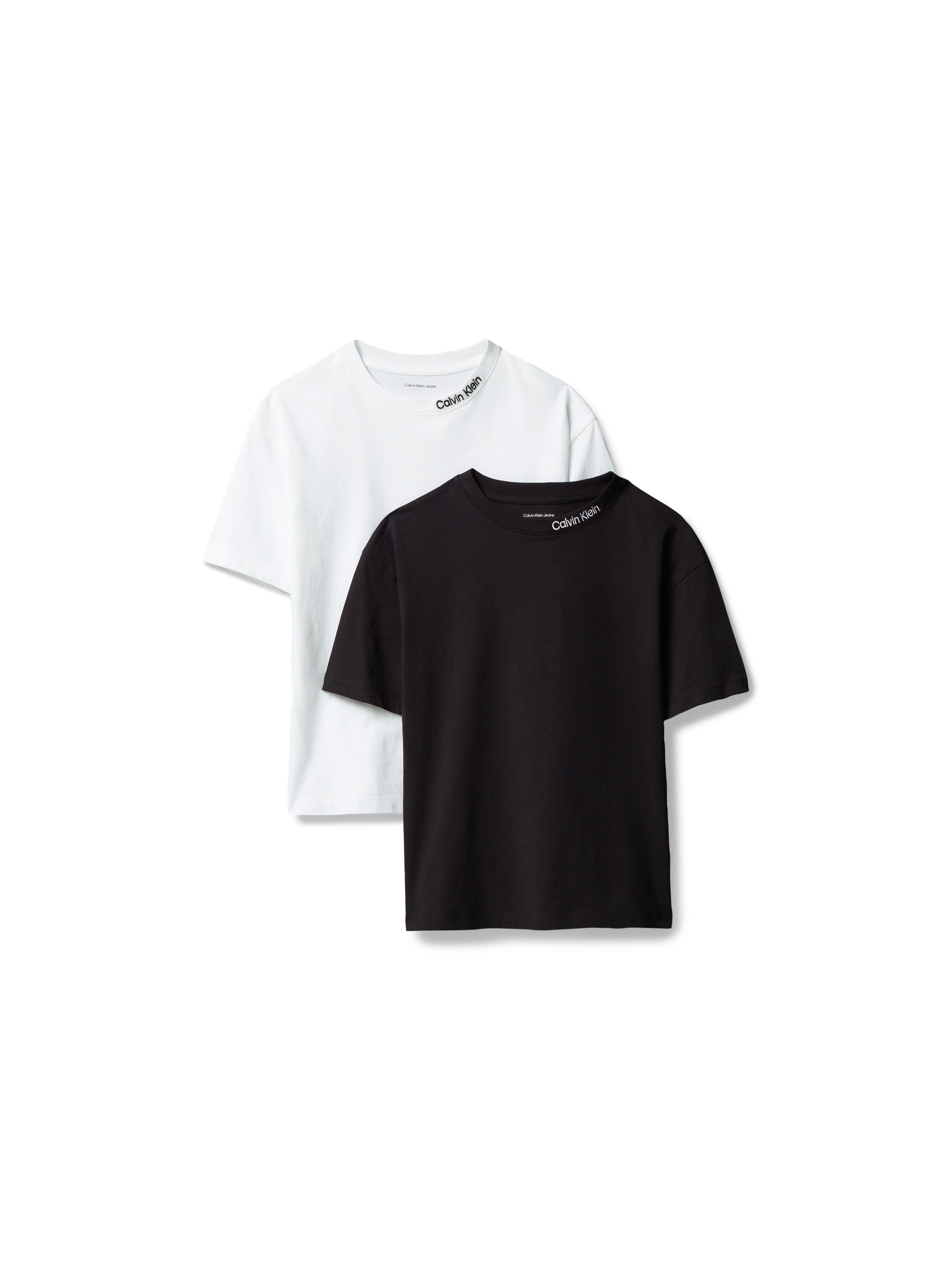 Calvin Klein Jeans T-Shirt (Packung, 2-tlg) Regular Fit, reine Baumwolle, gestickter Logoschriftzug
