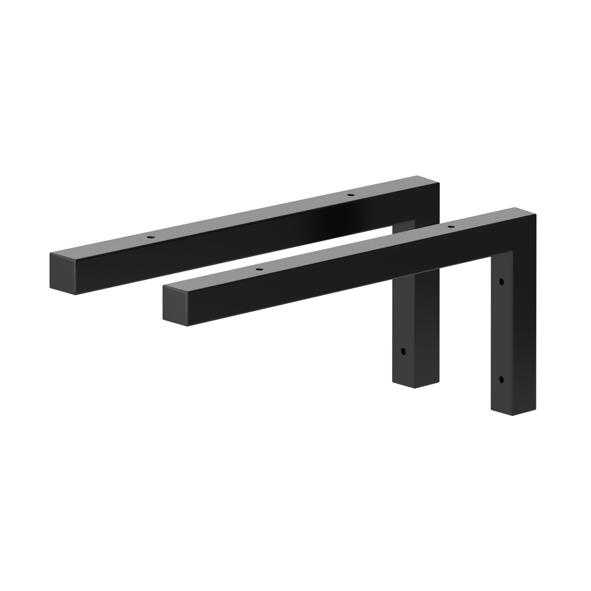 sossai® Waschtischbefestigung Stahl Waschtischkonsole, L-Profil, schwarzmatt für Waschbecken, 40cm