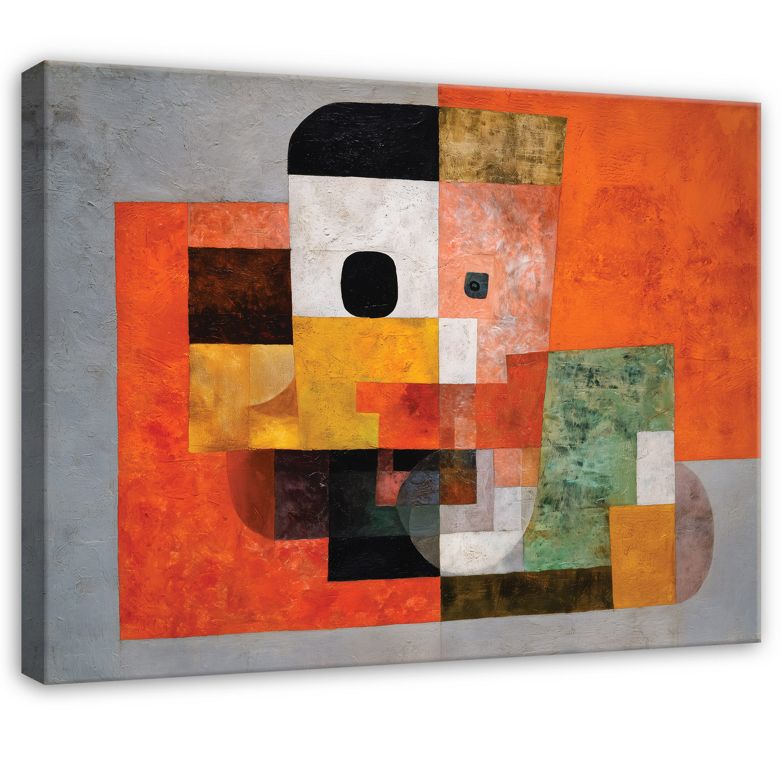 Wallarena Leinwandbild Abstrakt Kunst - Orange - Modern - Wohnzimmer, Abstrakt, 40x30x2cm