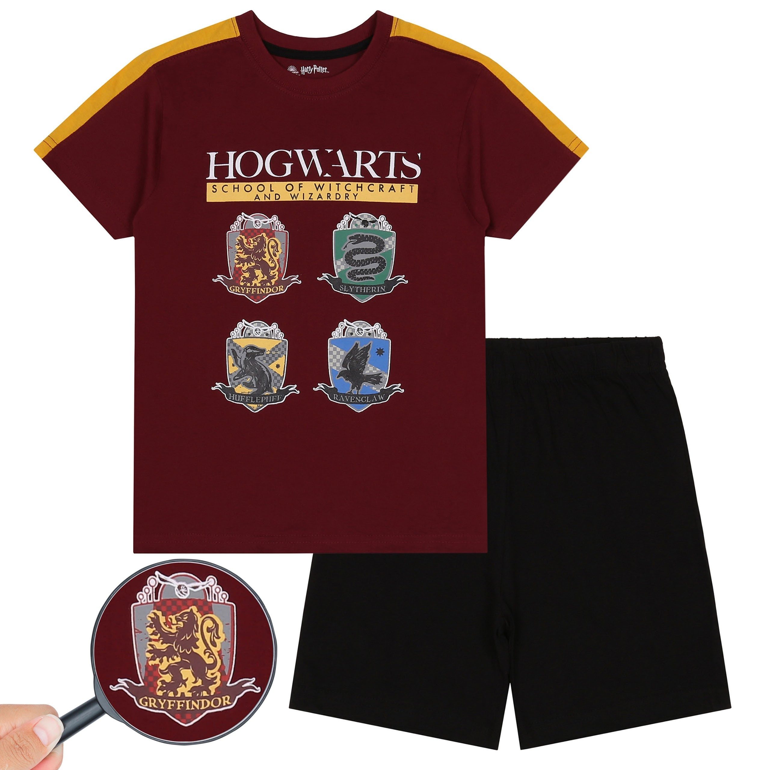 Harry Potter Schlafanzug Harry Potter Jungen Schlafanzug kurze Hose weiß-kastanienbraun 110 cm