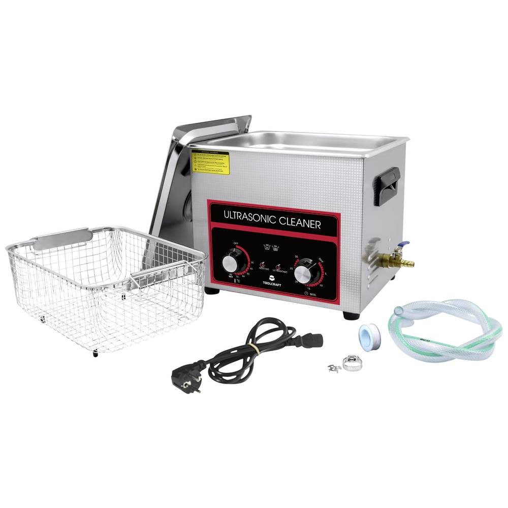 TOOLCRAFT Ultraschallreiniger Ultraschallreiniger 10 l mit Heizung TO-8705307, mit Heizung, mit Reinigungskorb