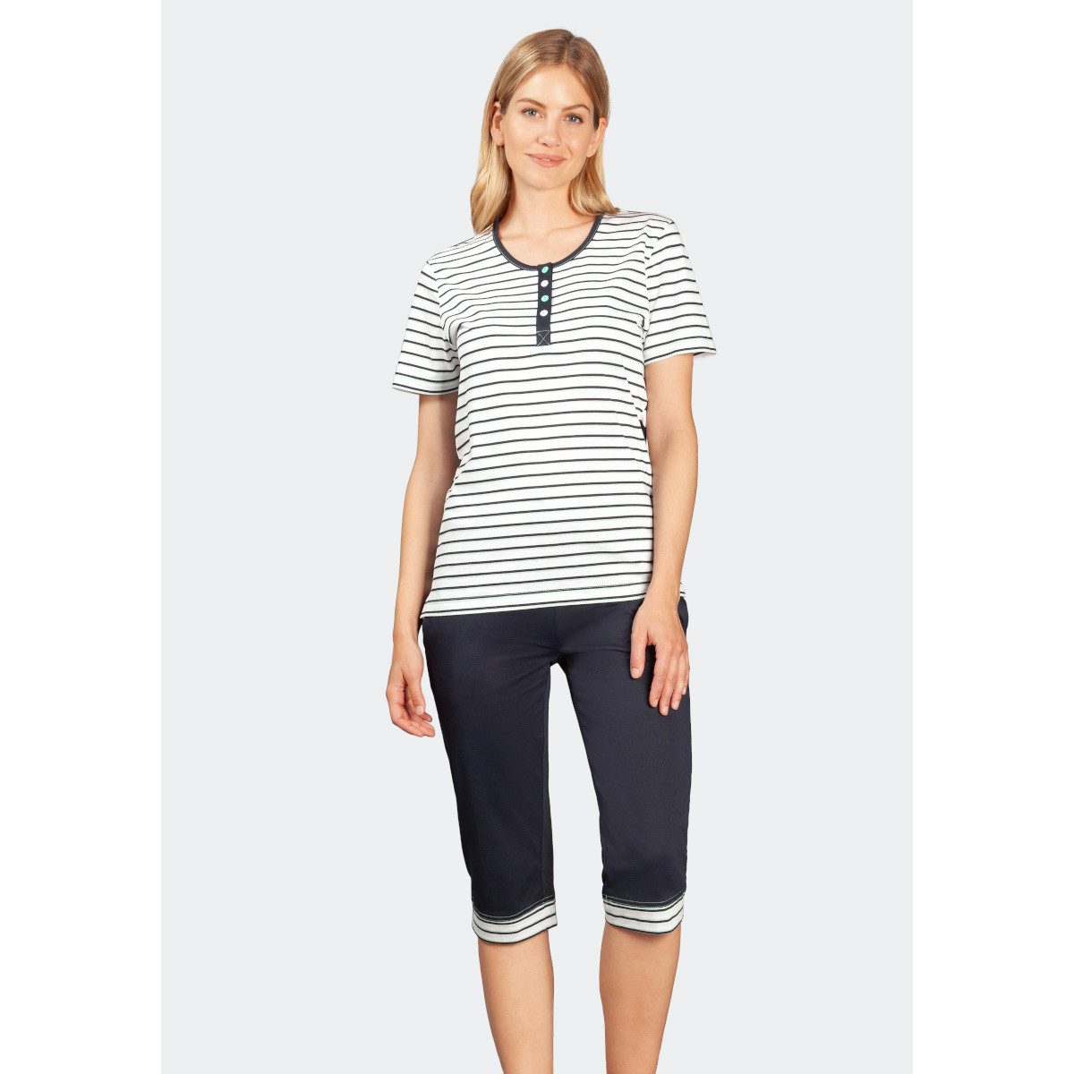 Hajo Capri-Pyjama Hajo, Damen Capri Schlafanzug günstig online kaufen