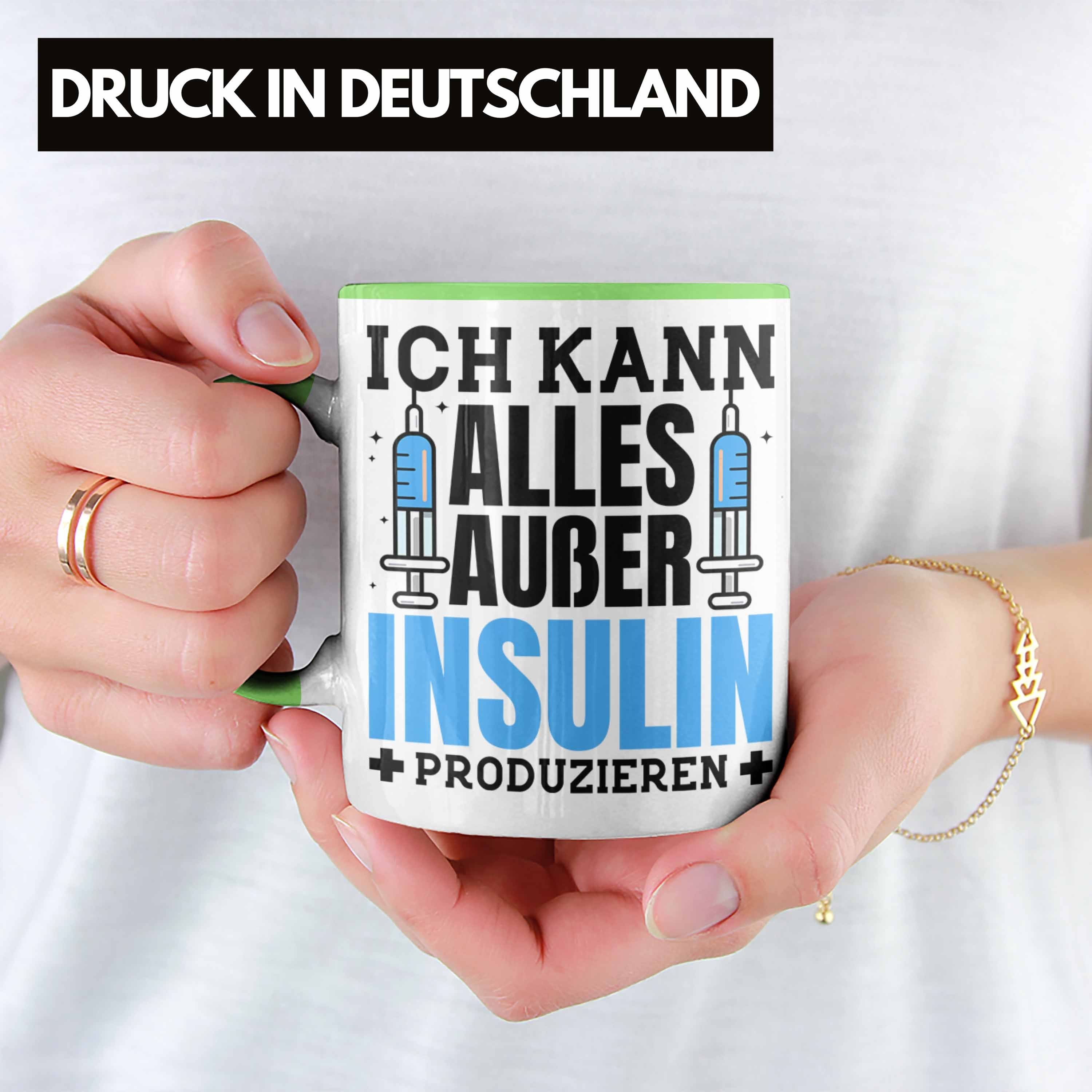 Trendation Trendation Diabetiker Geschenk - Spruch Lustiger Patient Tasse Diabetis Grün Zucker Tasse