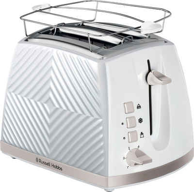 RUSSELL HOBBS Toaster Groove 26391-56, 2 lange Schlitze, für 2 Scheiben, 850 W, weiß, 850 Watt - 6 Bräunungsstufen