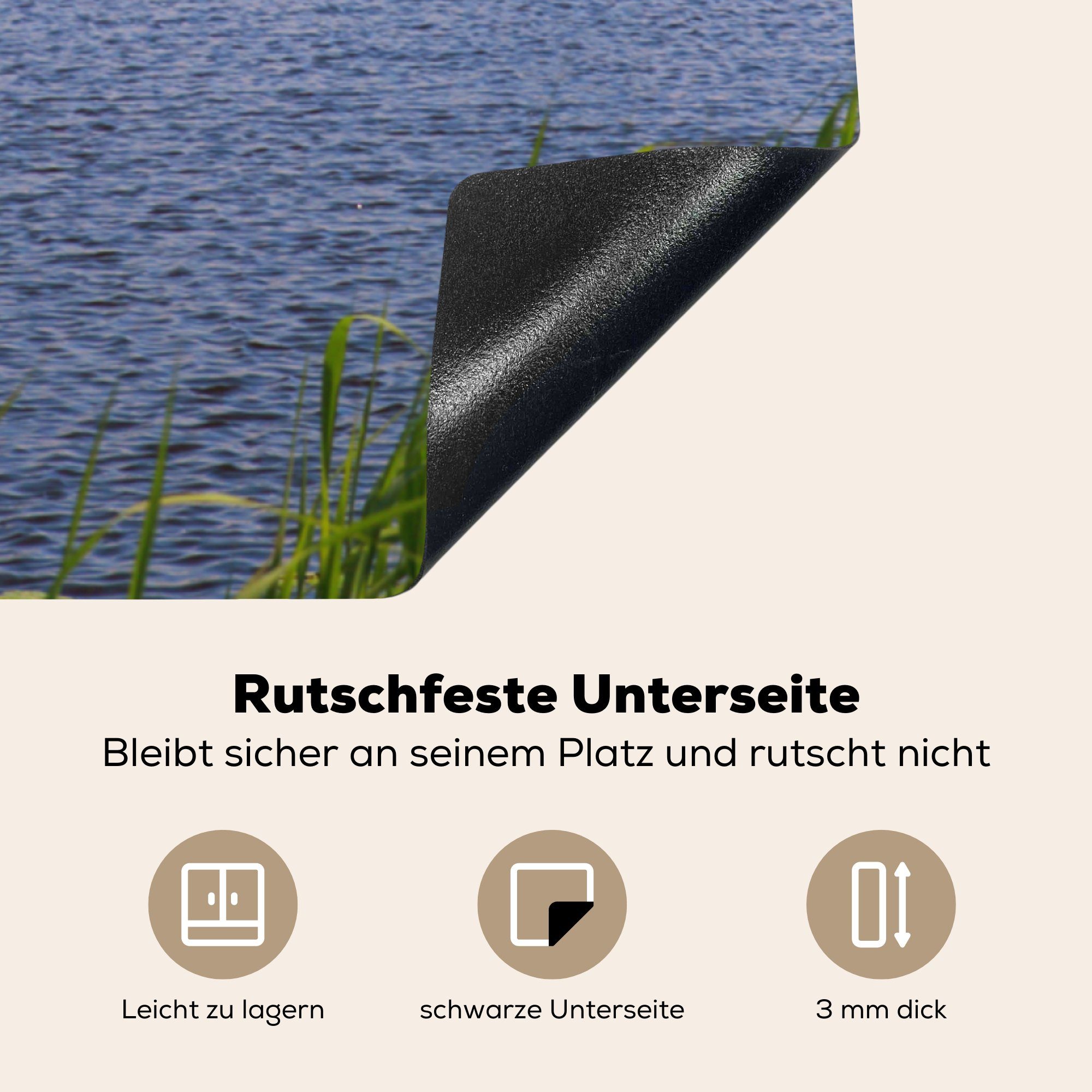 Wasser, Herdblende-/Abdeckplatte für Vinyl, - - Ceranfeldabdeckung, Klingen cm, küche Mühle Arbeitsplatte (1 tlg), MuchoWow 78x78