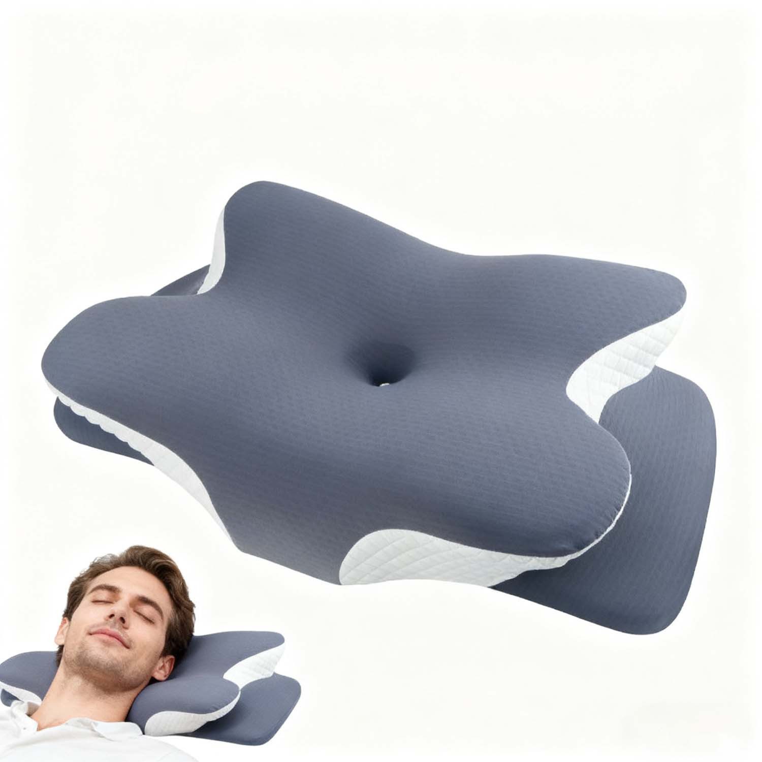 trends for living Anti-Schnarch Kissen Memory-Schaum-Kissen Nackenmassagekissen ergonomisch Seiten Rücken