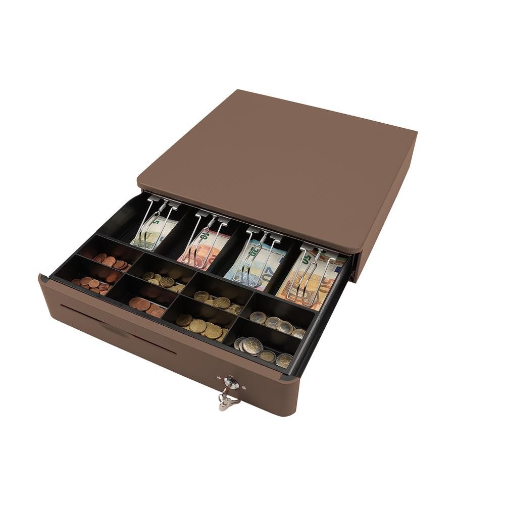 Olympia Geldkassette M 405 Color Kassenlade, Mikroschalter, RJ11/RJ12, 3 Schlosspositionen