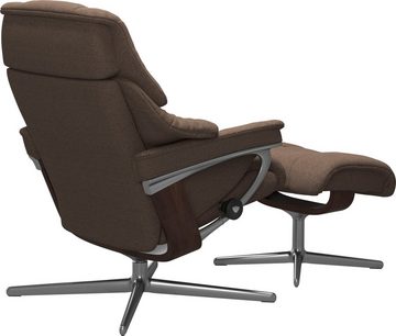 Stressless® Fußhocker Reno, mit Cross Base, Größe S, M & L, Holzakzent Braun