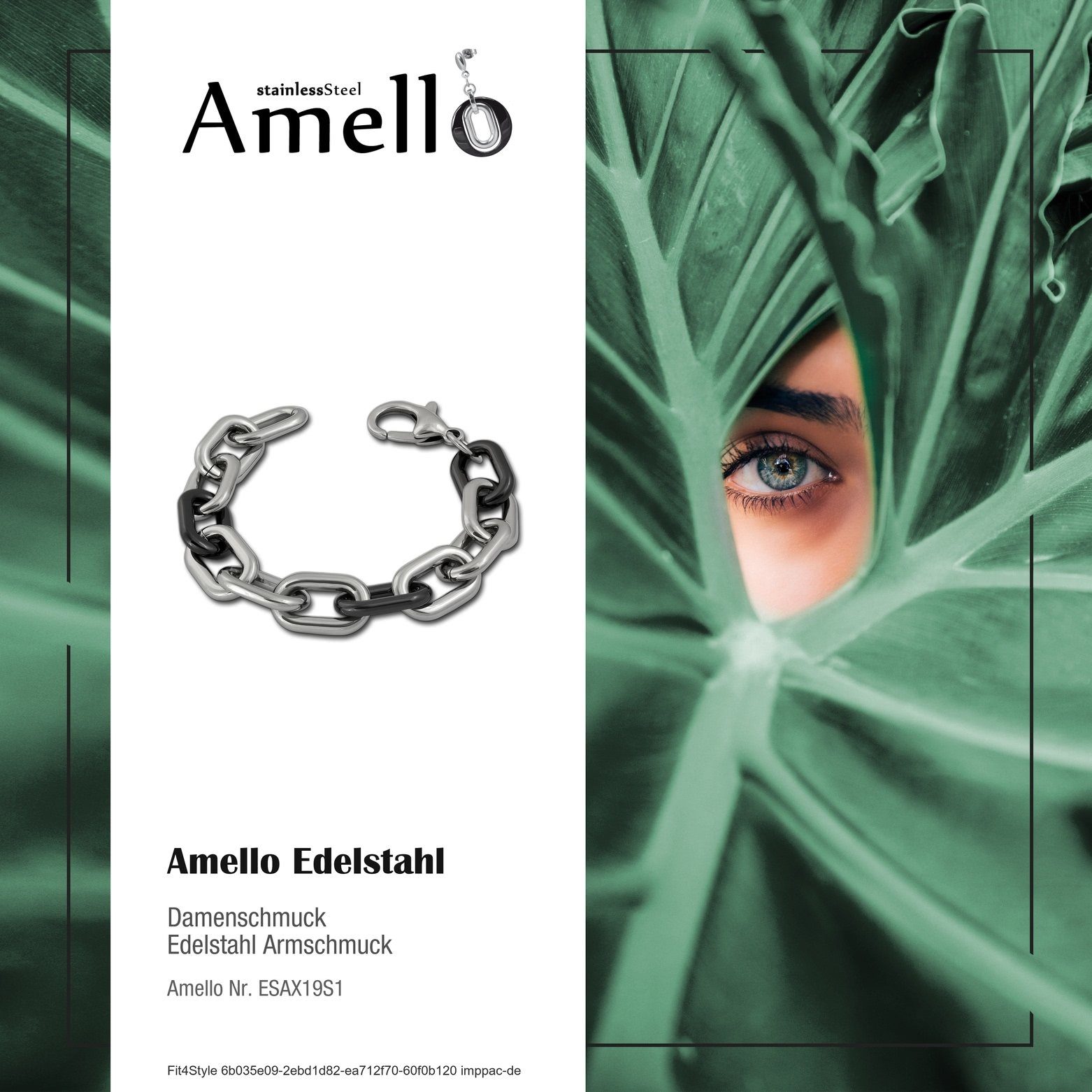 Glieder (Armband), Armband Armbänder Amello (Stainless Damen silber Edelstahl Edelstahlarmband Amello Steel) für