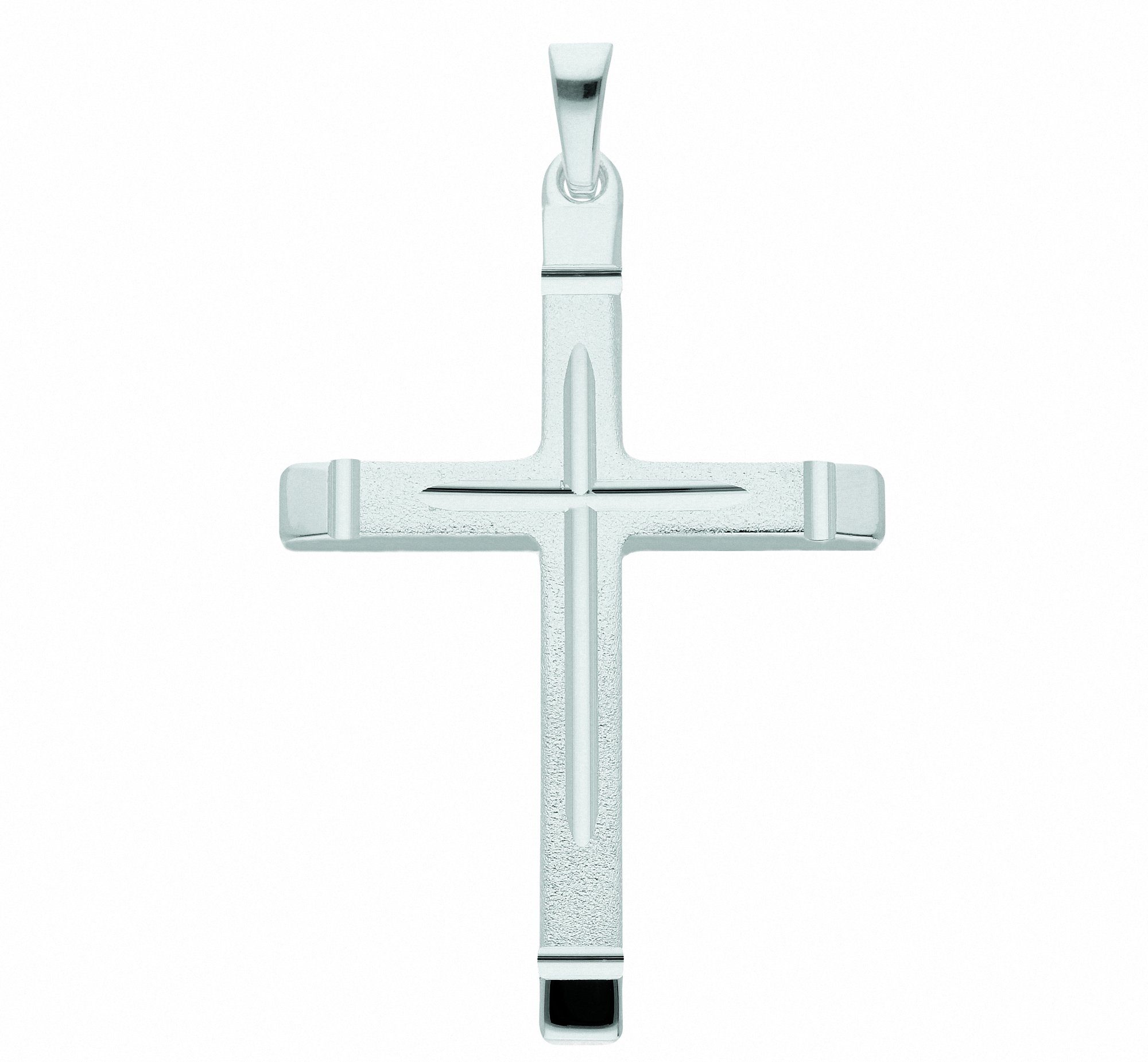Adelia´s Kette mit Anhänger 925 Silber Kreuz Anhänger, Schmuckset - Set mit  Halskette, Maße des Anhängers - Breite 21,5 mm - Höhe 31,6 mm