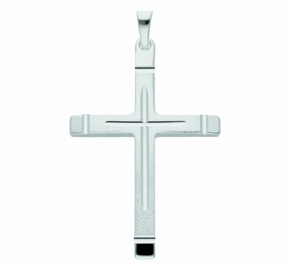 Adelia´s Kette mit Anhänger 925 Silber Kreuz Anhänger, Schmuckset - Set mit  Halskette, Maße des Anhängers - Breite 21,5 mm - Höhe 31,6 mm