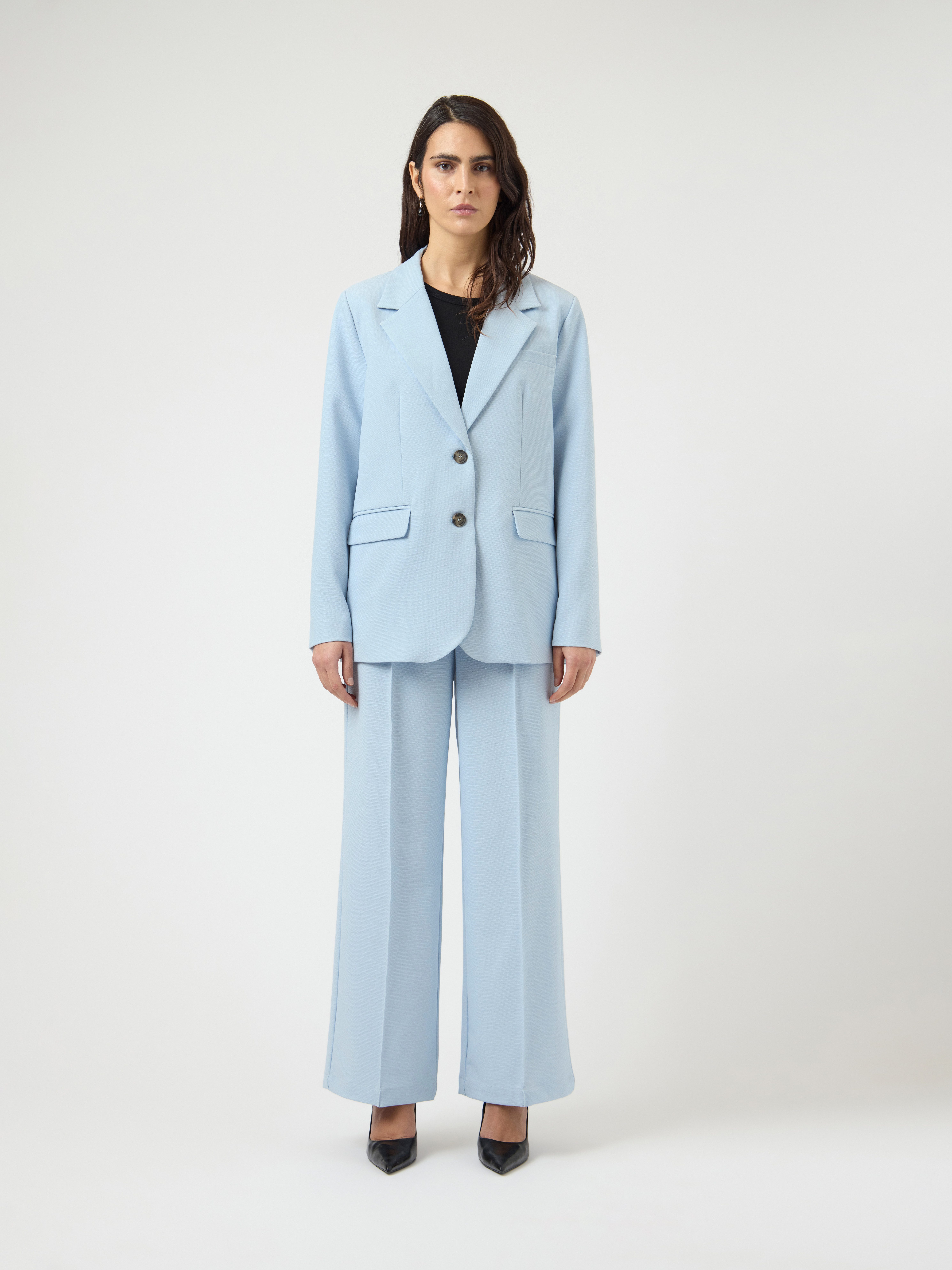 Y.A.S Anzughose YASREEMAJ HW PANT NOOS Regular Fit, Materialmix mit Stretch