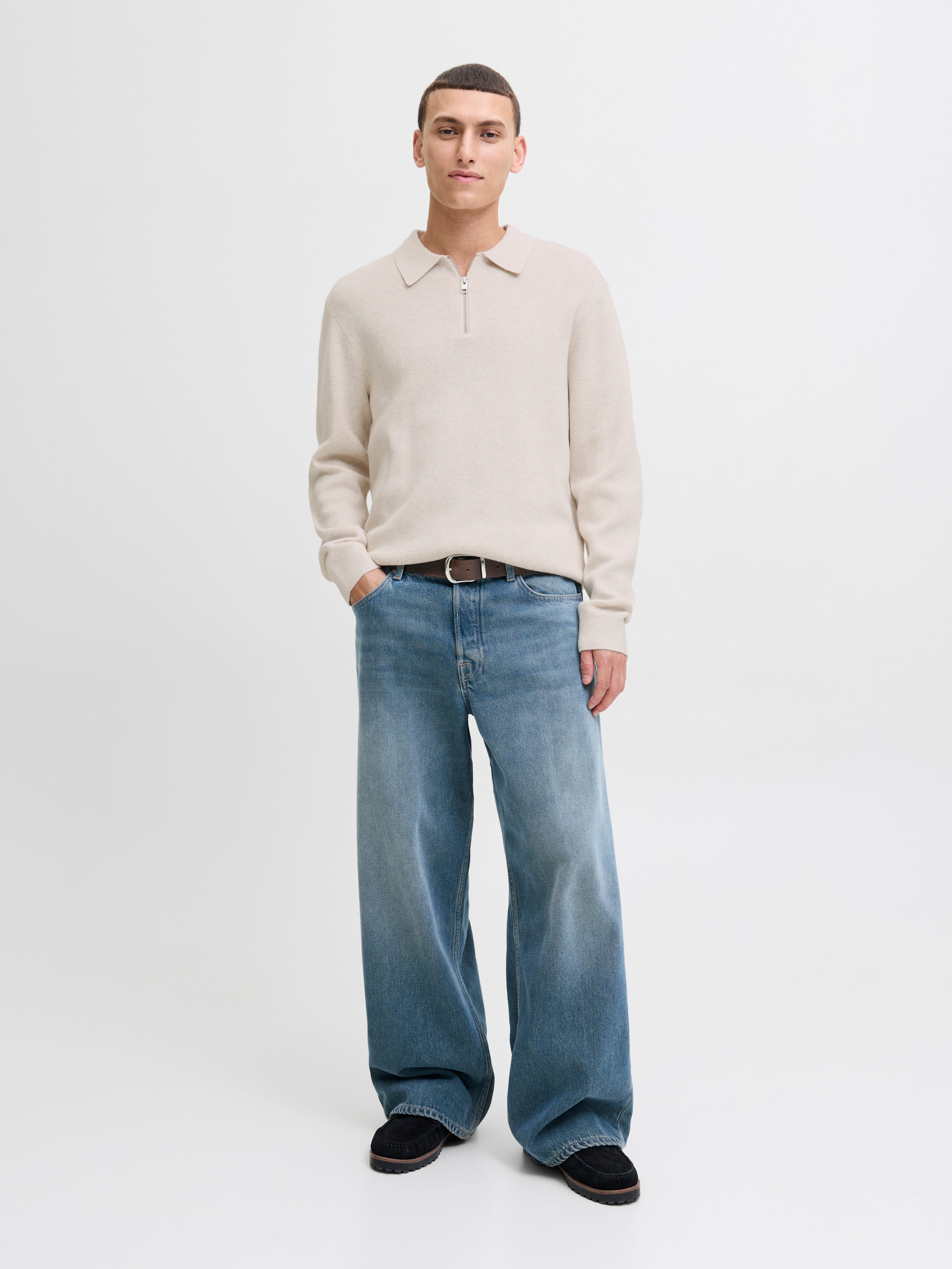 Jack & Jones Polokragenpullover JPRBLAMILANO STITCH KNIT ZIP POLO SN Baumwolle, locker geschnitten – Bild 5 von 5