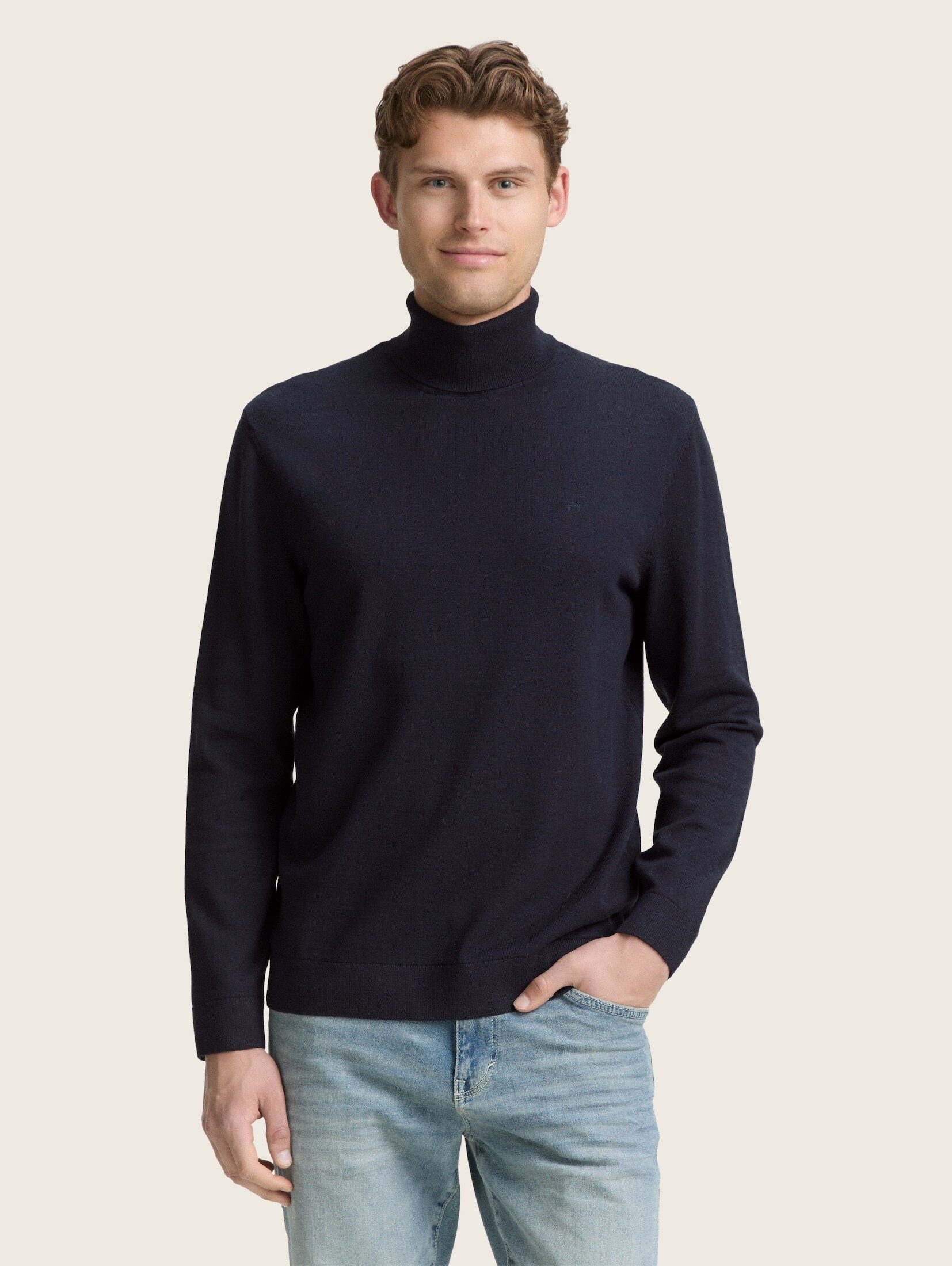 Strickpullover Rollkragenpullover aus Baumwolle
