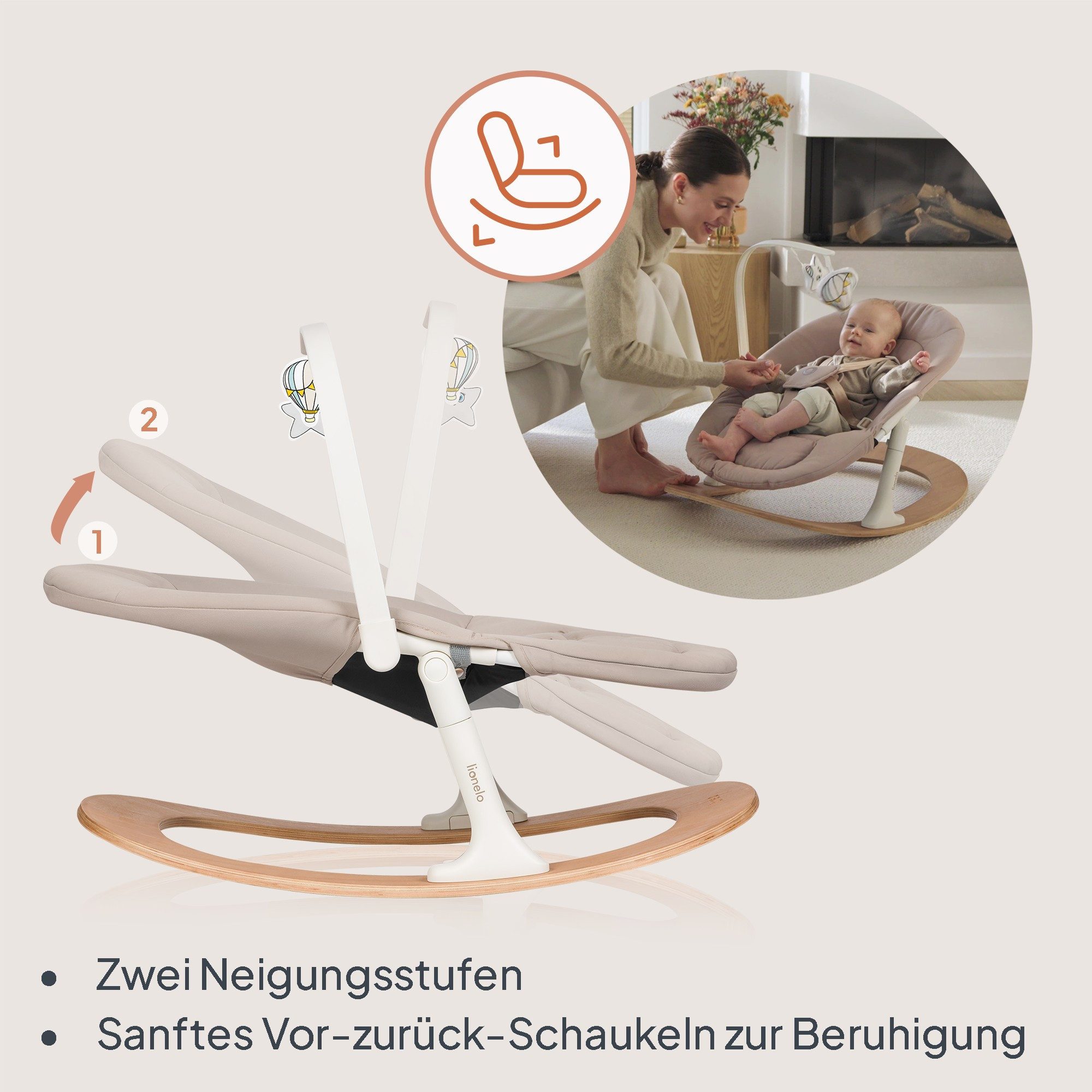 lionelo Hochstuhl CELIA (3-in-1-Hochstuhl Komplettset), 3in1/Einhandverstellung/Kunstleder/Tablett/Babyset enthalten