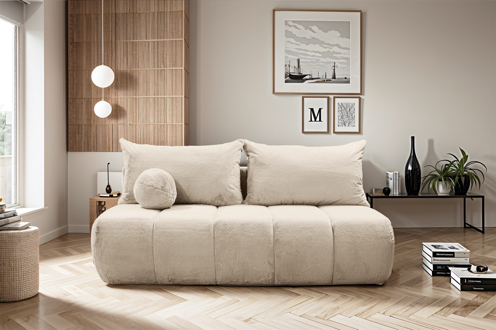 3-Sitzer Designersofa Sofa 3-Sitzer ANZIA in Stoff Bunny