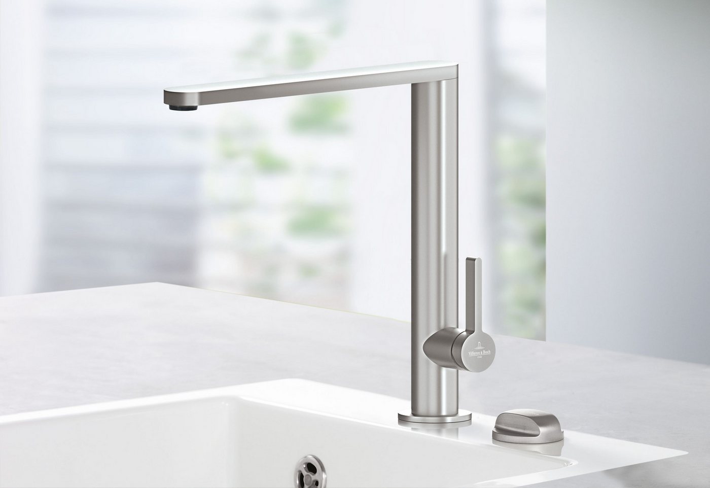 Thumbnail - Villeroy & Boch Küchenarmatur Armatur Wasserhahn Finera 92700005 Edelstahl Anthracite Hochdruck