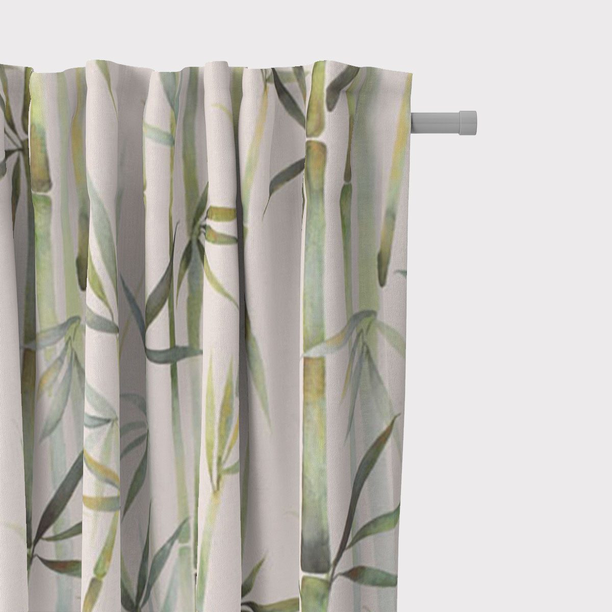Vorhang SCHÖNER LEBEN. Vorhang Pacific Bambus dunkel-beige grün 245cm, SCHÖNER LEBEN., Smokband, blickdicht, Baumwolle, handmade, made in Germany, vorgewaschen