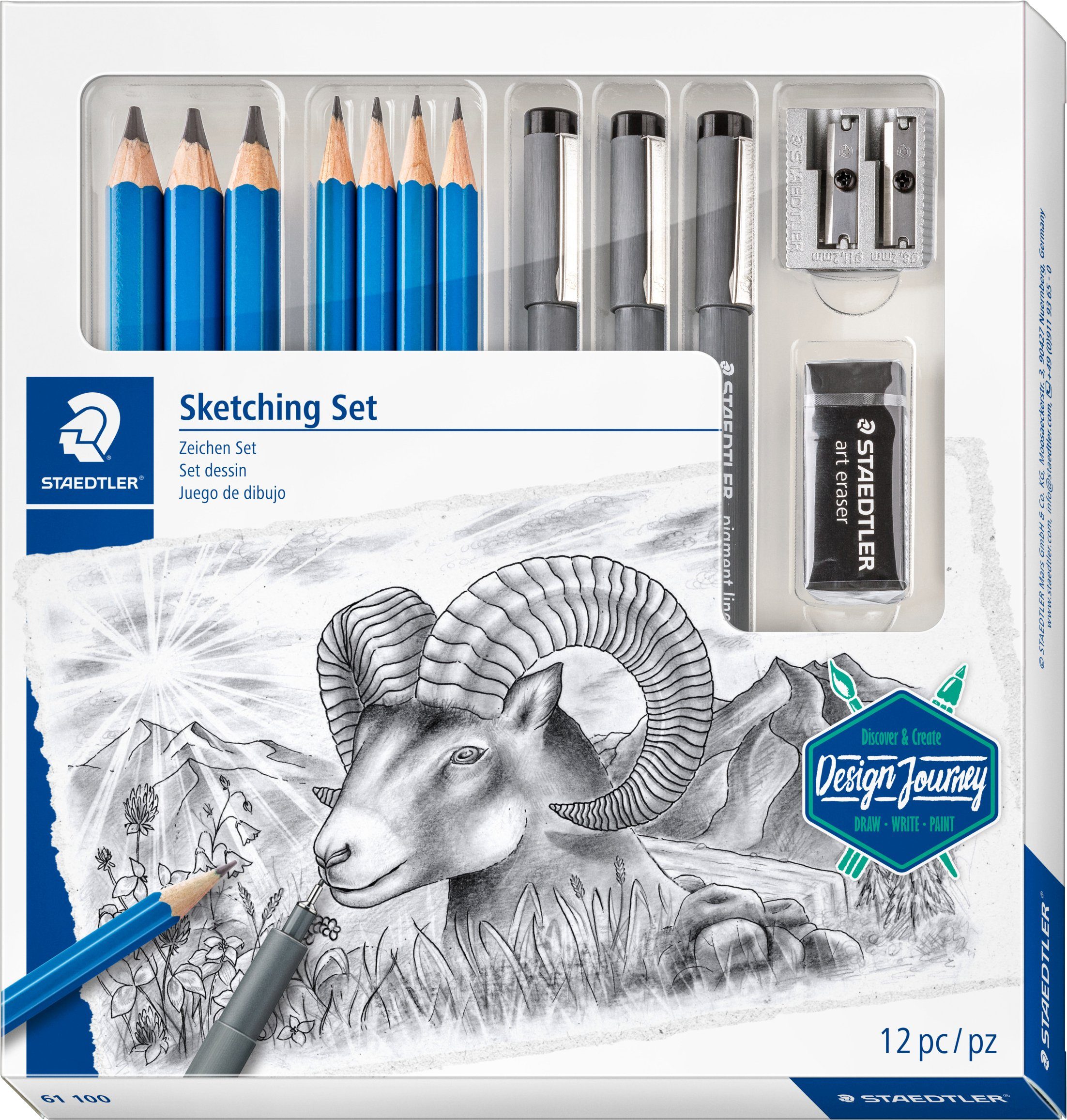 STAEDTLER Stück 12 Sketching-Set, Bleistift