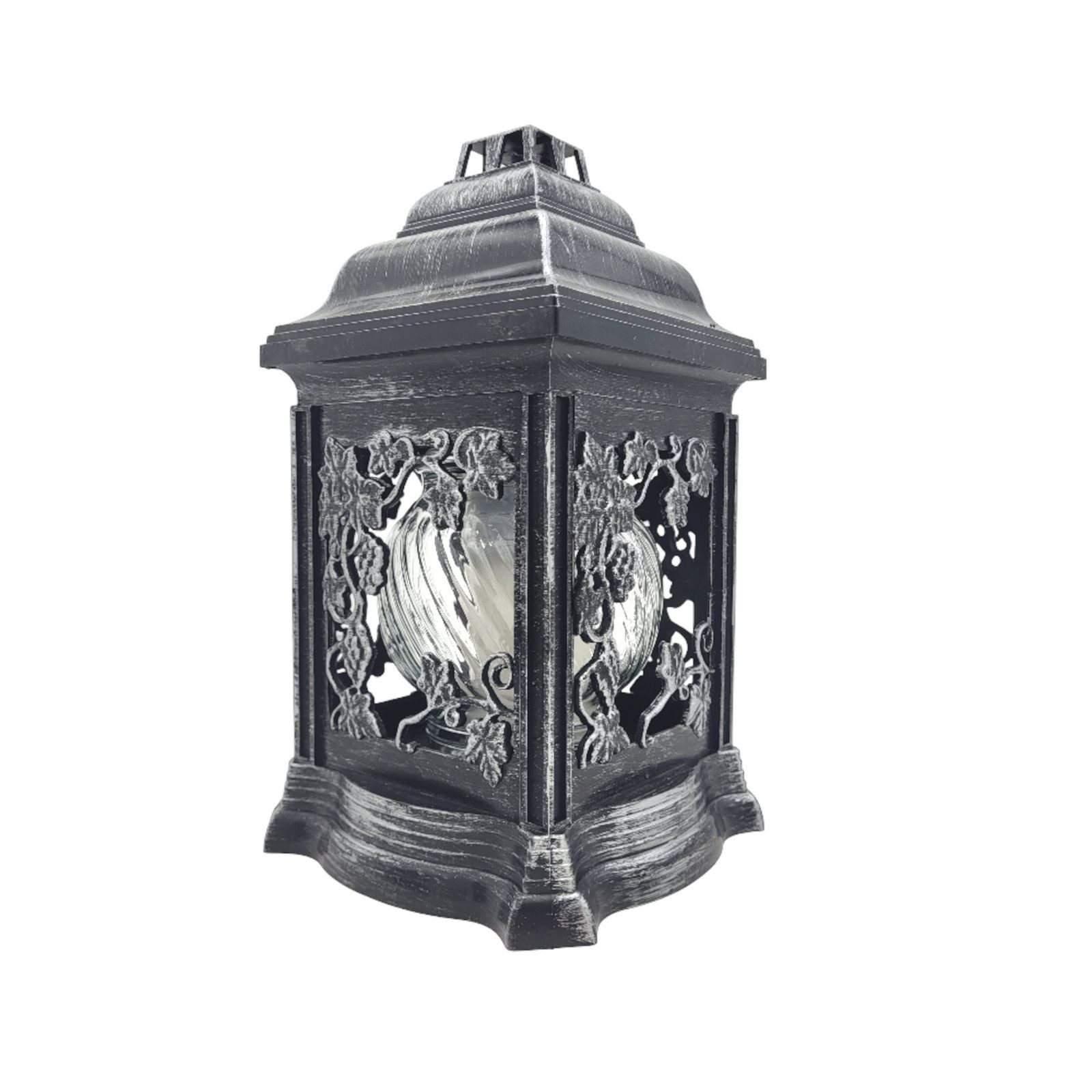 BURI Kerzenlaterne Grablaterne mit Öllicht 26cm Silber Grabschmuck Grabkerz günstig online kaufen