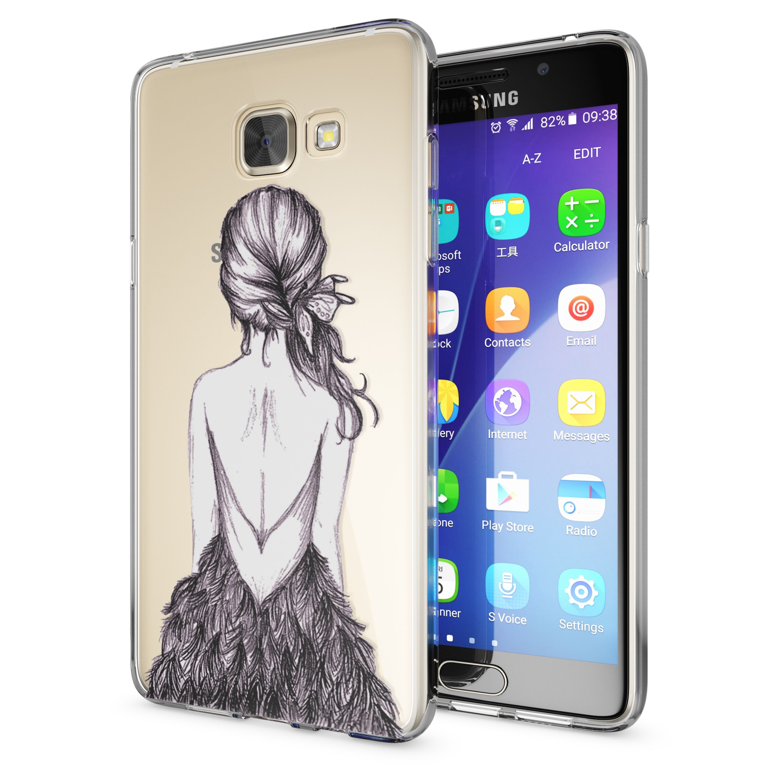 Nalia Smartphone-Hülle Samsung Galaxy A5 (2016) 13,2 cm (5,2 Zoll), Motiv Silikon Hülle / Print Cover / Muster Schutzhülle / Design Case